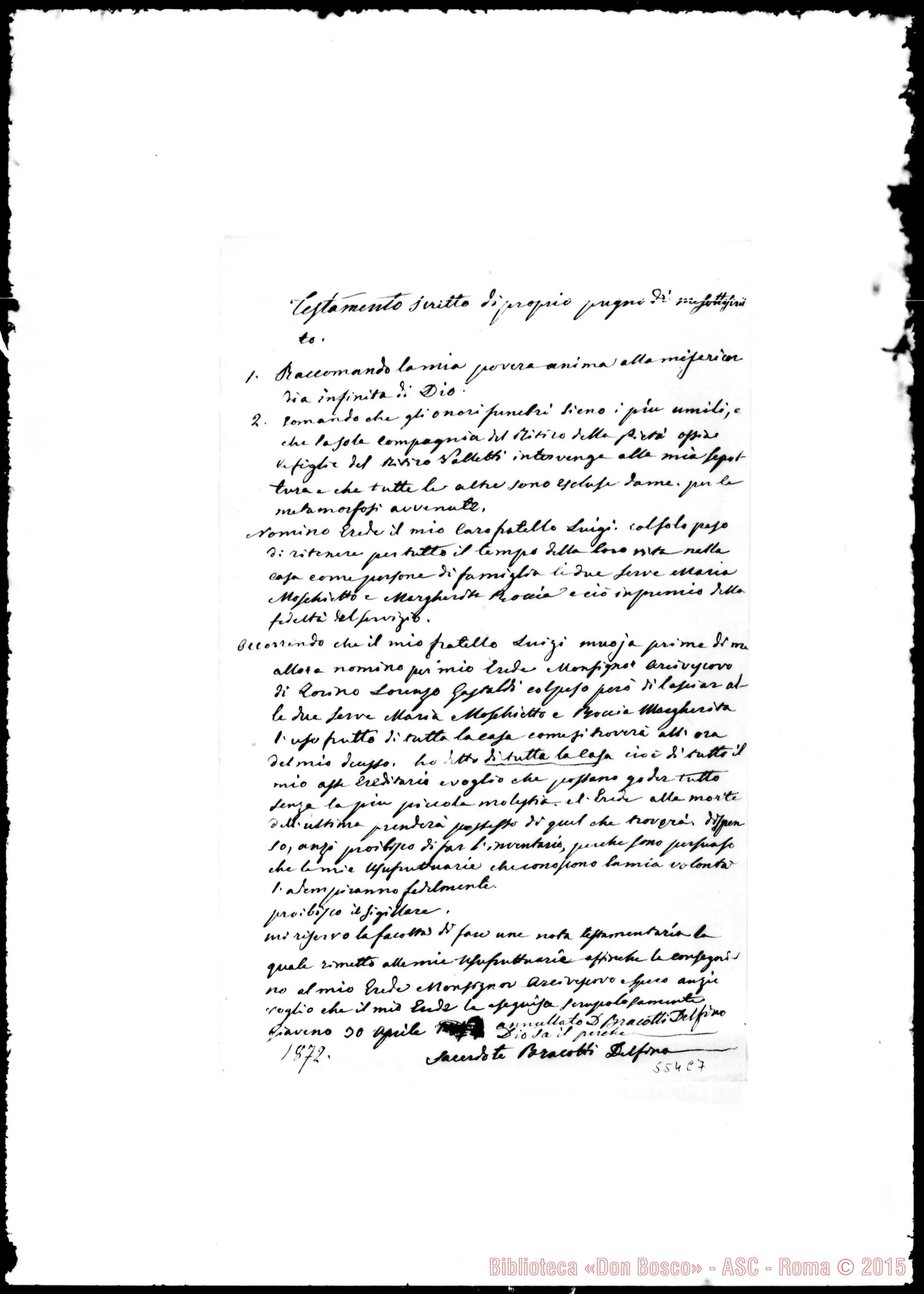 Fotogramma C 7 — Testamento A 30 aprile 1872