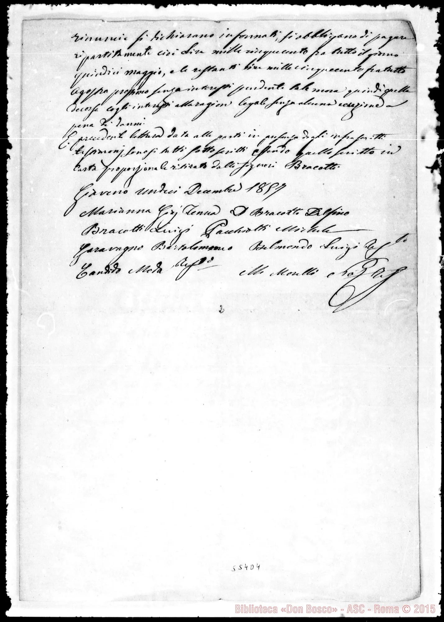 Fotogramma D 4 — Copia della Scrittura di contratto