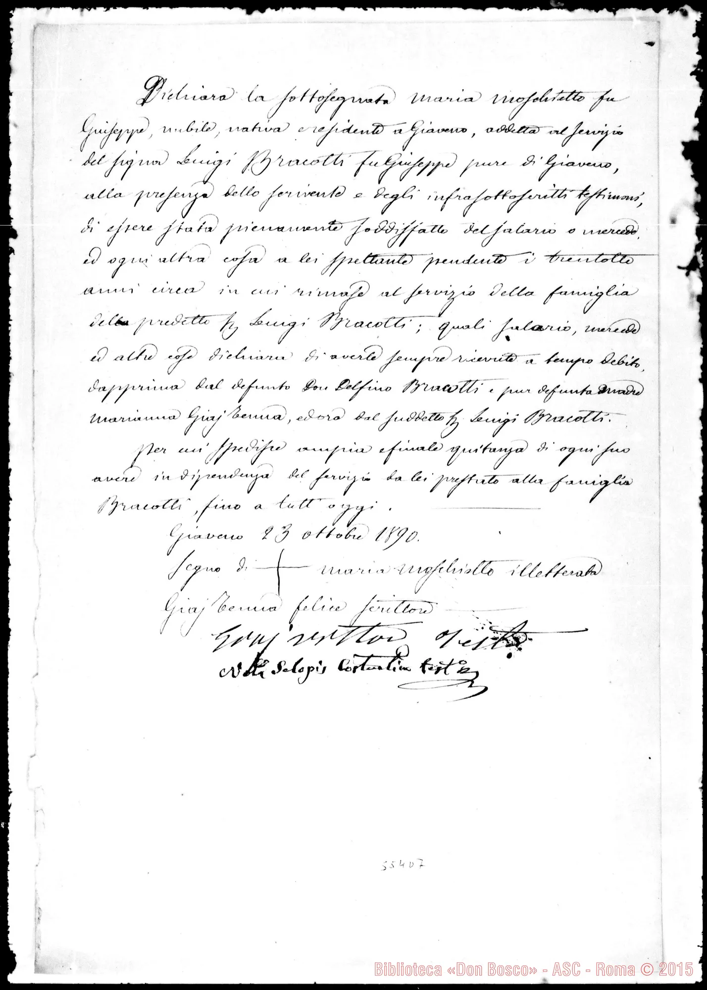 Fotogramma D 7 — Dichiara la sottoscritta