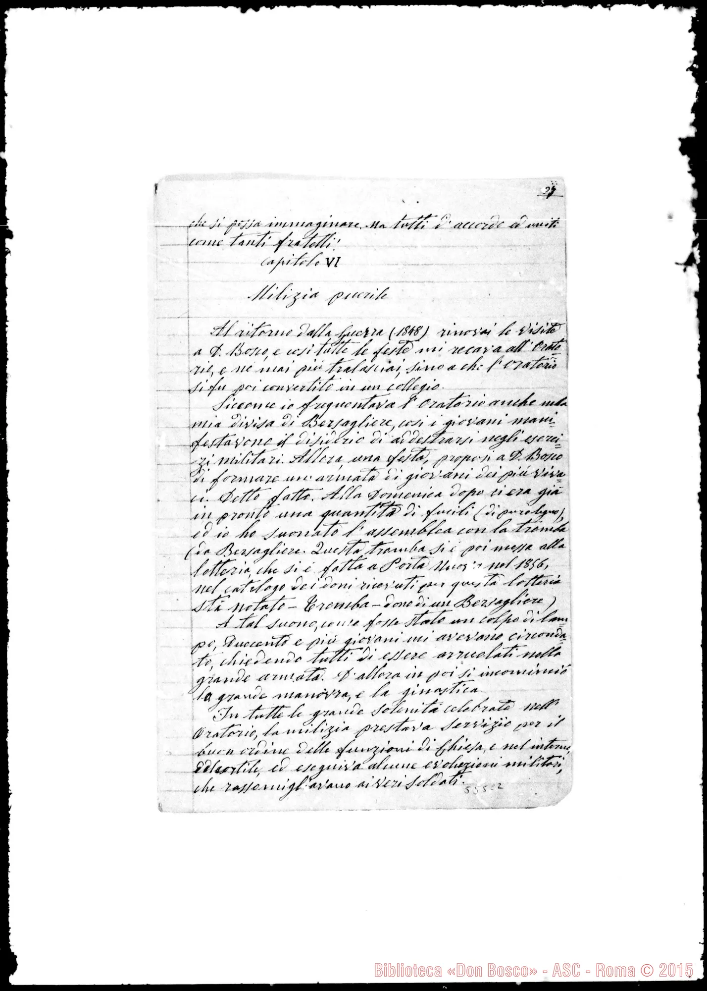 Fotogramma C 2 — Brosio Giuseppe, «Il Bersagliere». Memoria di G. Brosio…