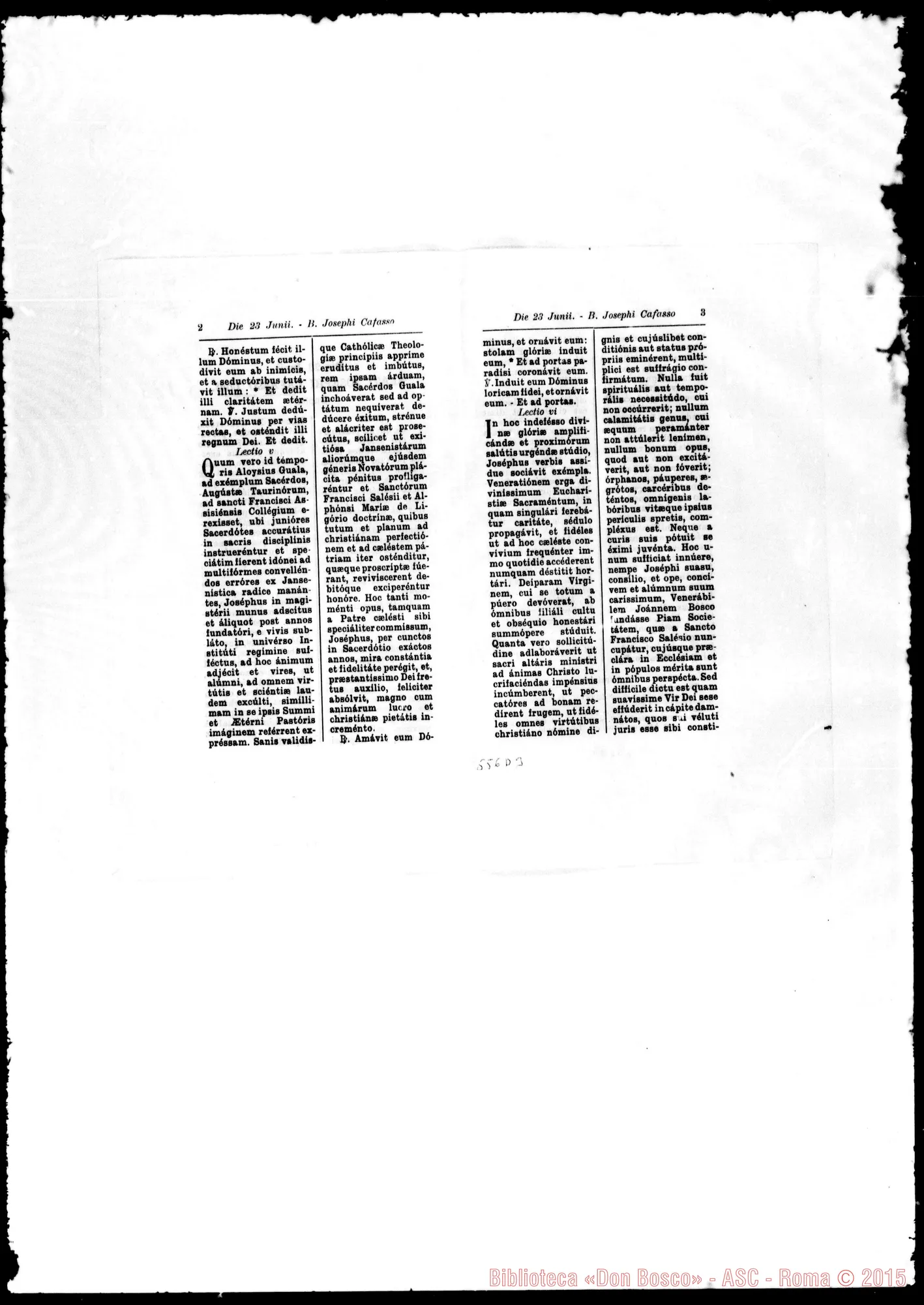 Fotogramma D 3 — Ufficio divino del novello Beato D. Cafasso