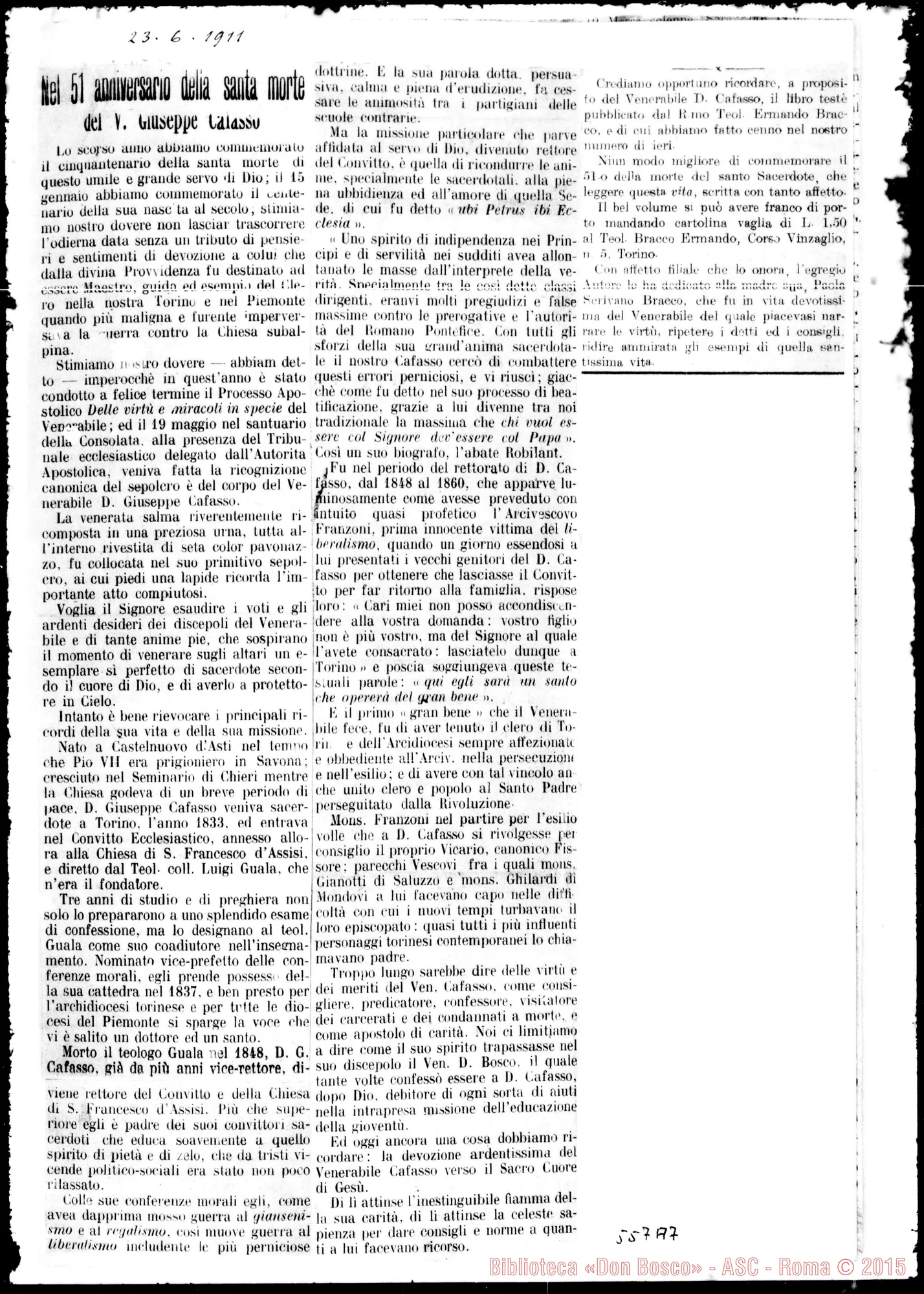 Fotogramma A 7 — Giornali intorno A D. Cafasso