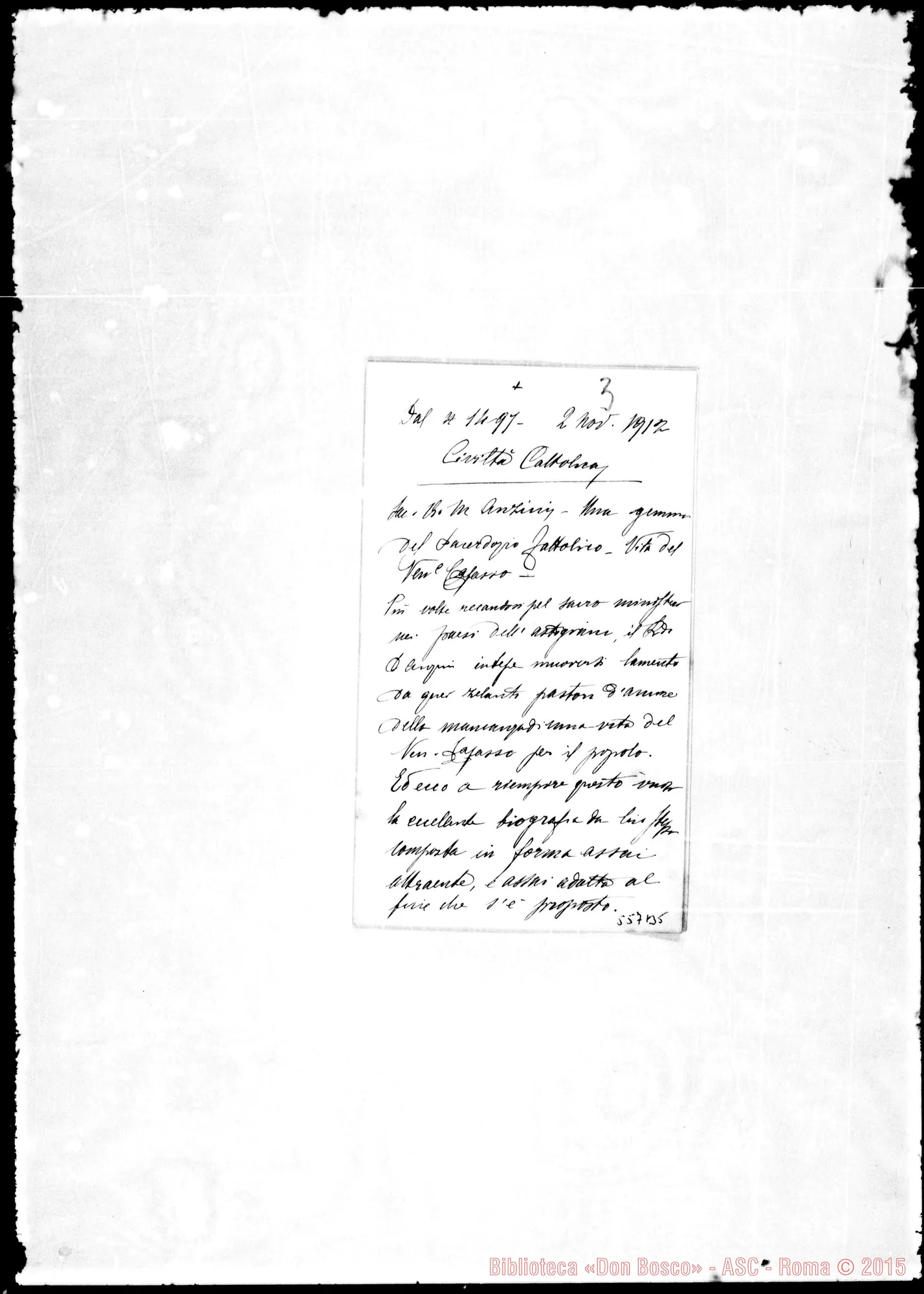 Fotogramma B 5 — Riguardo A una biografia del Cafasso…