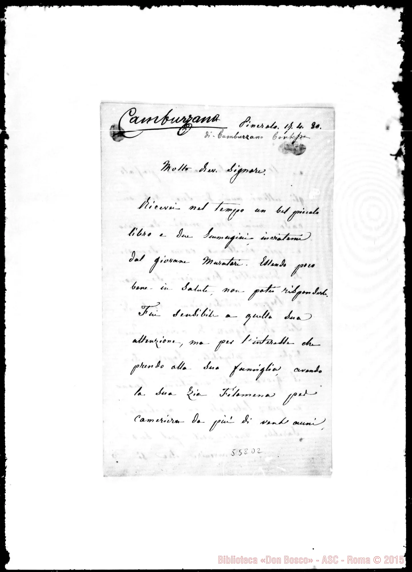 Fotogramma D 2 — Contessa Camburzano-Molto Rev. Signore