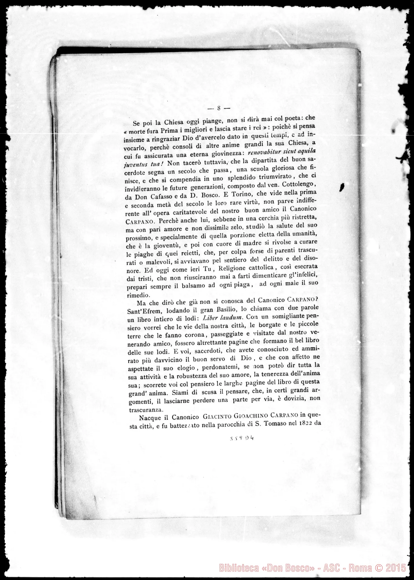 Fotogramma D 4 — Carpano Giacinto Gioachino, sac. Elogio funebre letto da D. Francesia