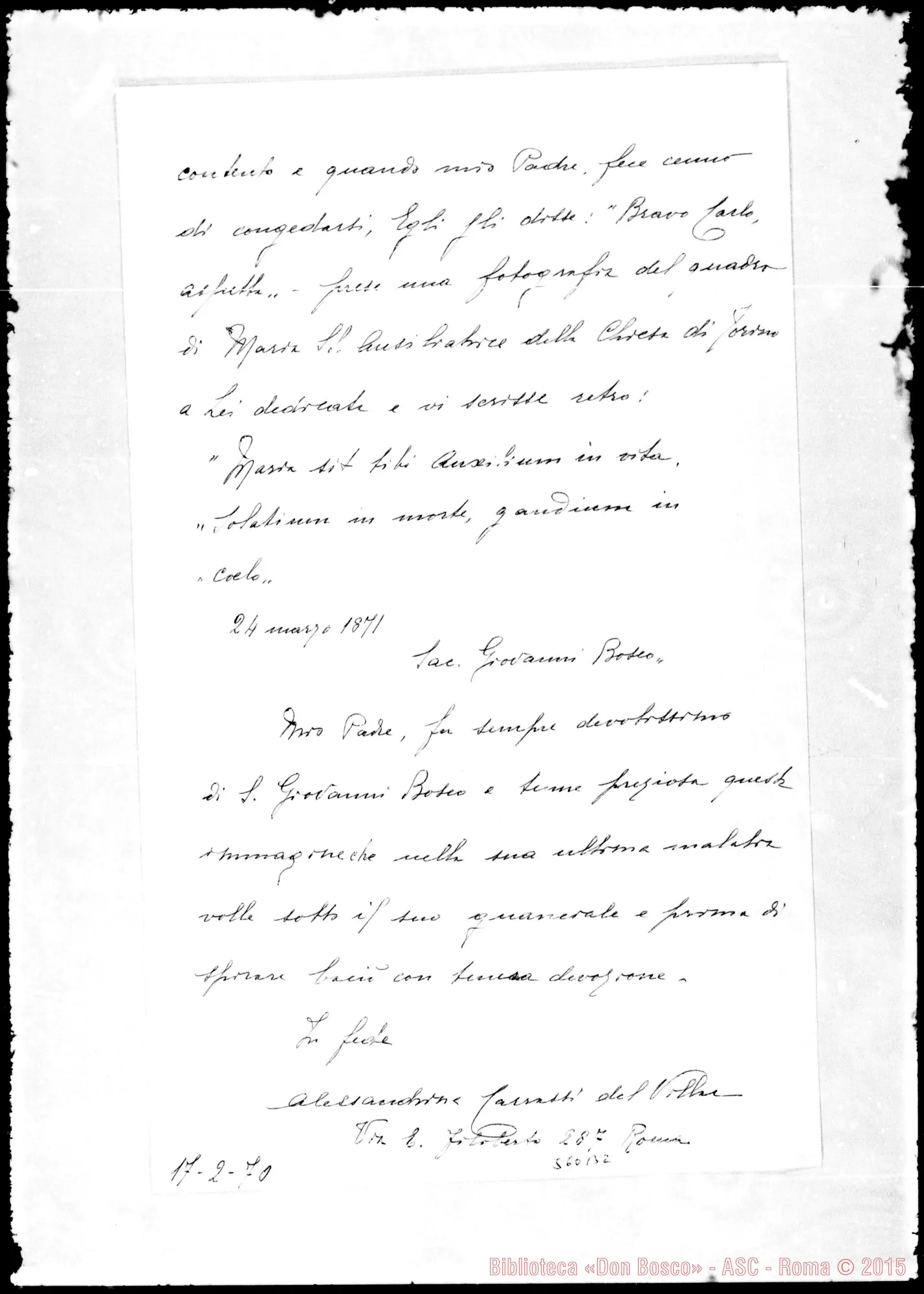 Fotogramma B 2 — Carrassi del Villar Carlo Diego. Relazione-Memoria fatta dalla figlia