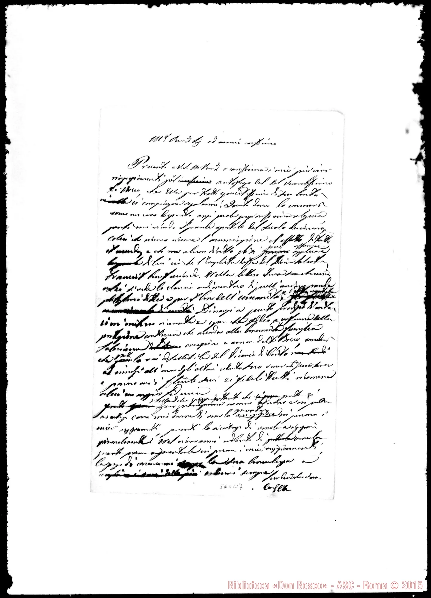 Fotogramma B 7 — Casca. Lettera: Casca-N.N.