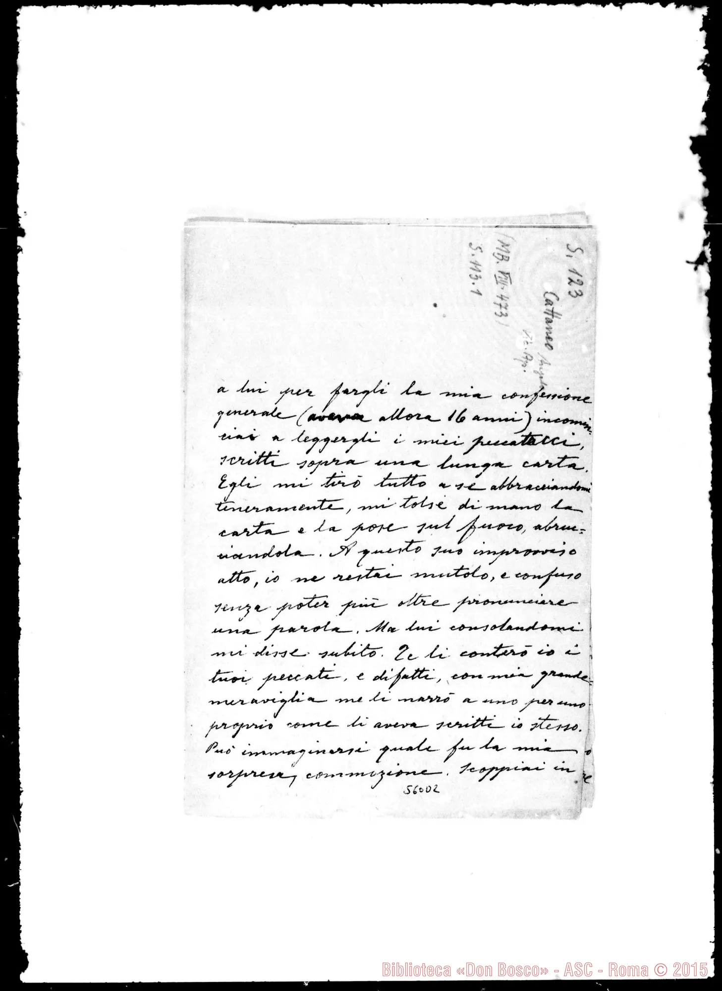 Fotogramma D 2 — Cattaneo Angelo, vie. apost.: Lettera: A. Cattaneo-Rua