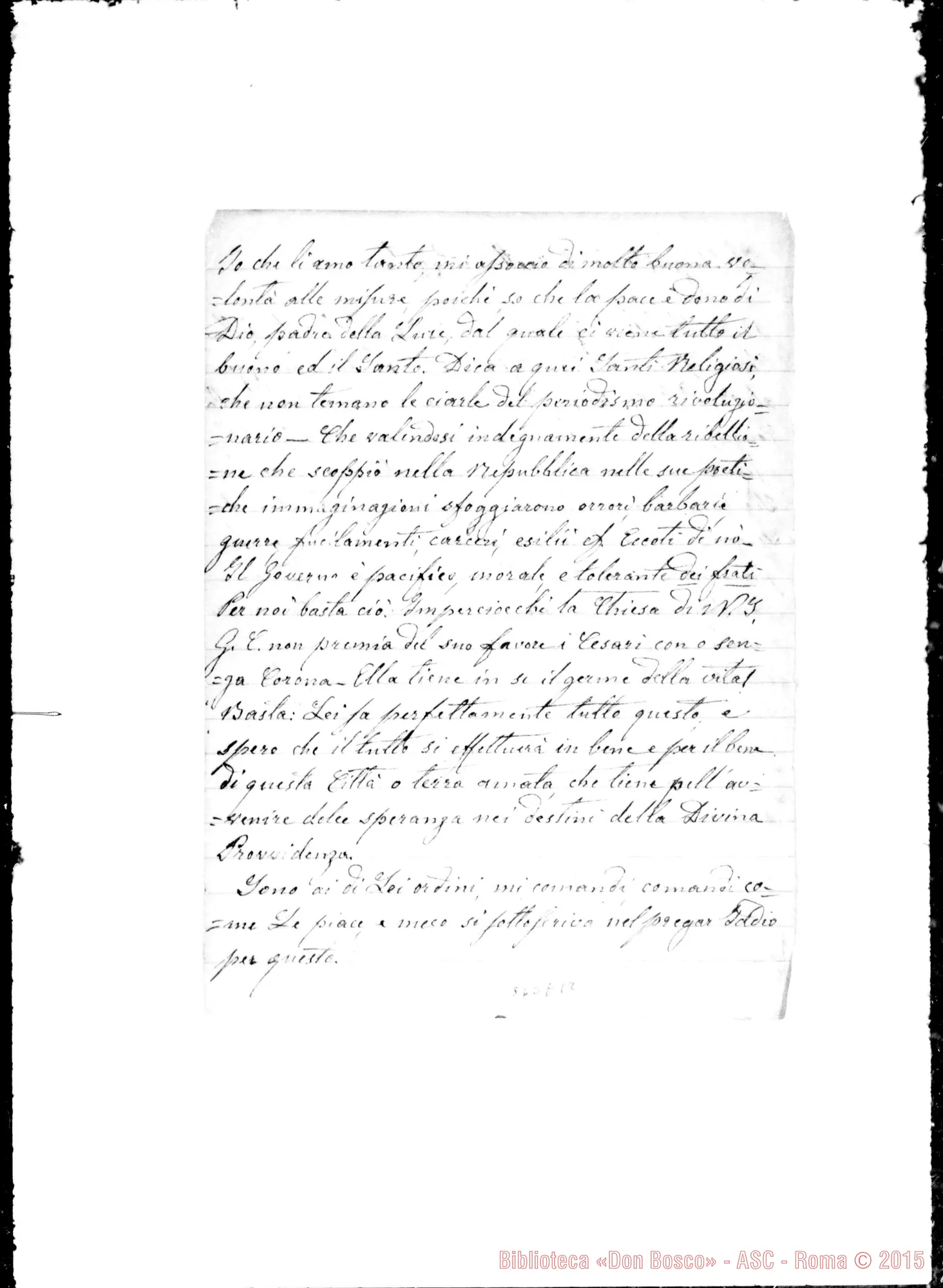 Fotogramma E 12 — Ceccarelli Pietro, sac.: Al Sig. D. Gazzolo, «Eccole le note…»