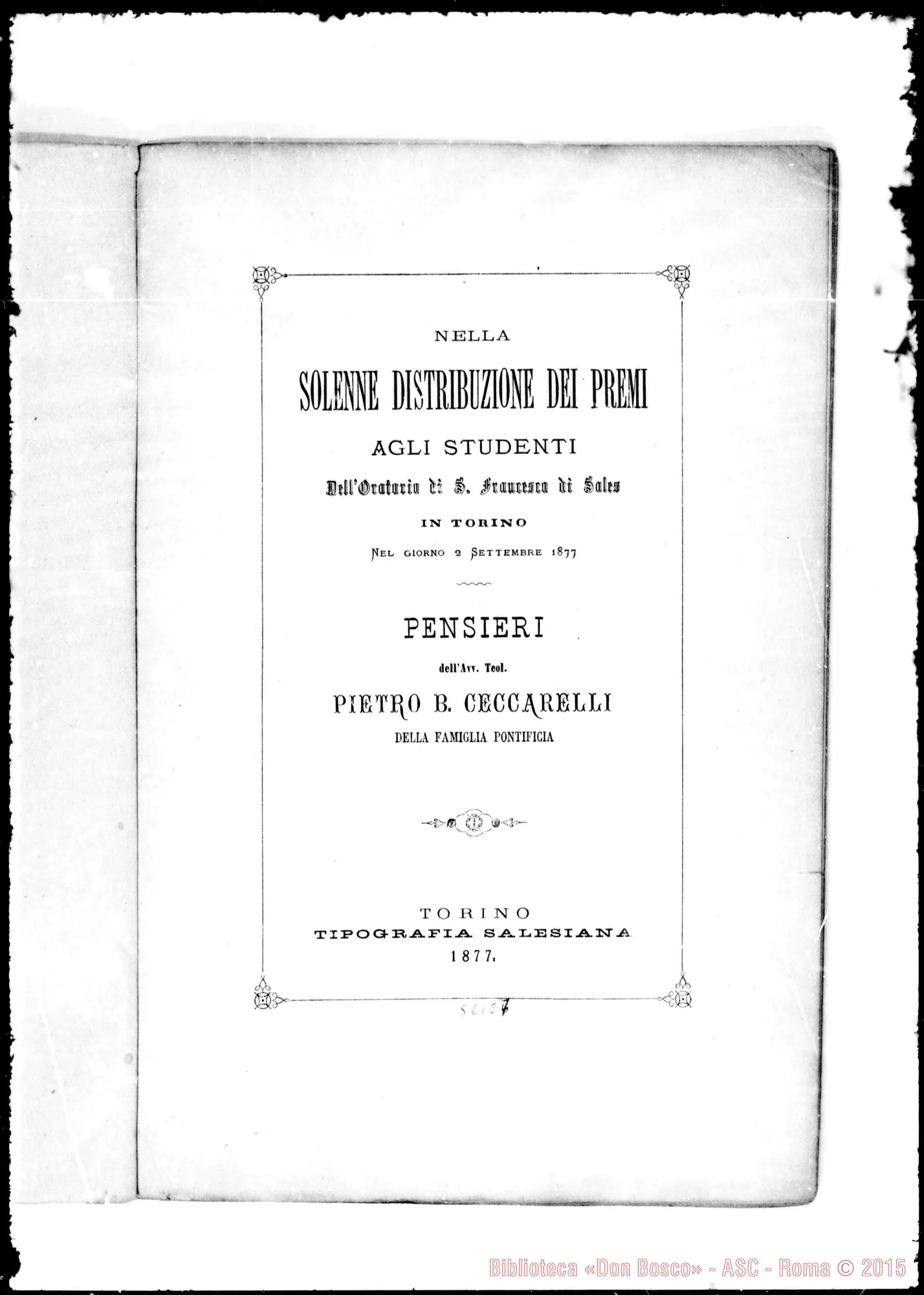 Fotogramma E 7 — Pensieri di D. Pietro Ceccarelli