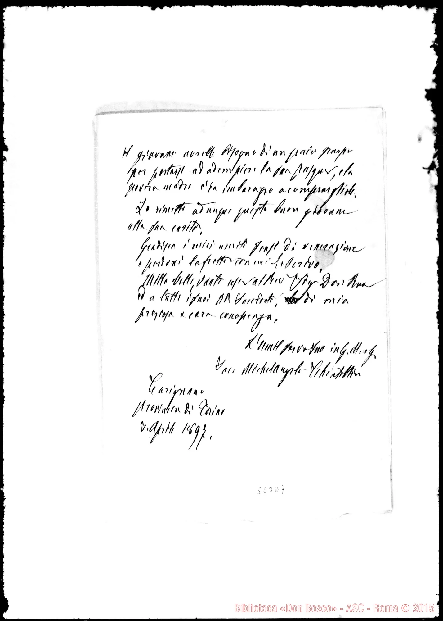 Fotogramma D 7 — Lettera: Chiatellino-D. Lazzero