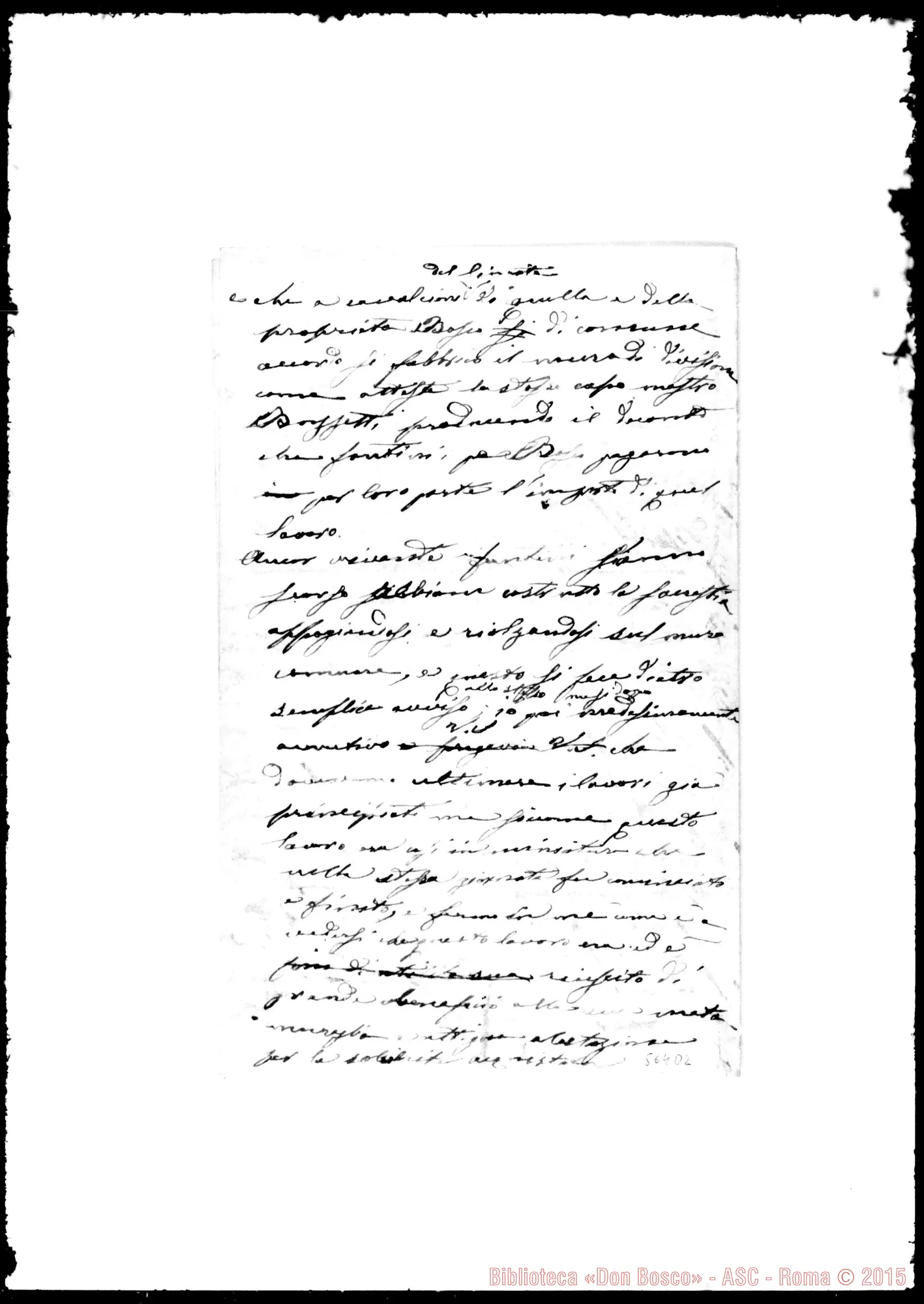 Fotogramma D 2 — Clavesana, contessa Faussone di: Lettere: Antonio Sala-Contessa