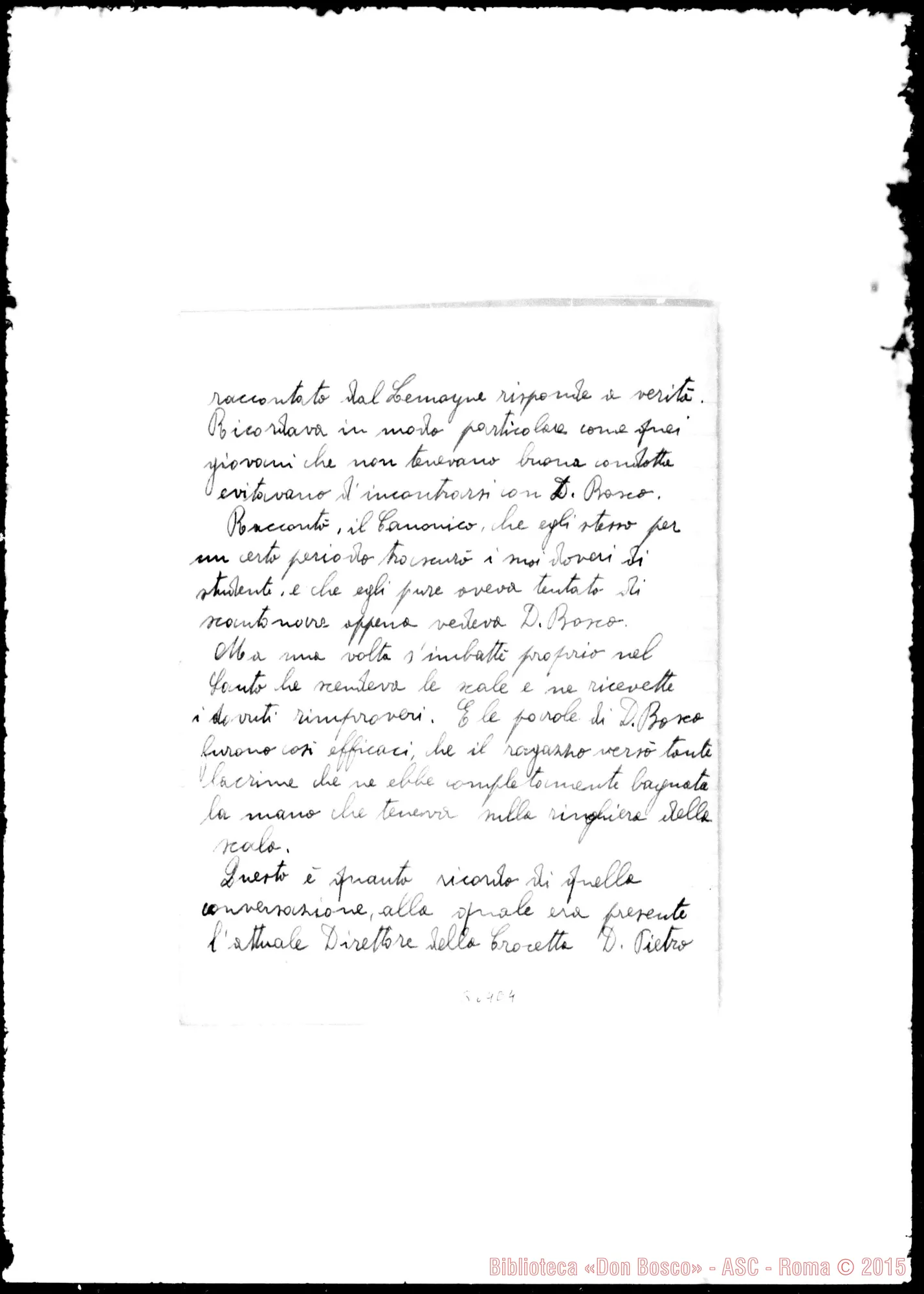Fotogramma E 4 — Cochis Giuseppe, sac.: Relazione intorno ai dati salienti della vita di D. Bosco