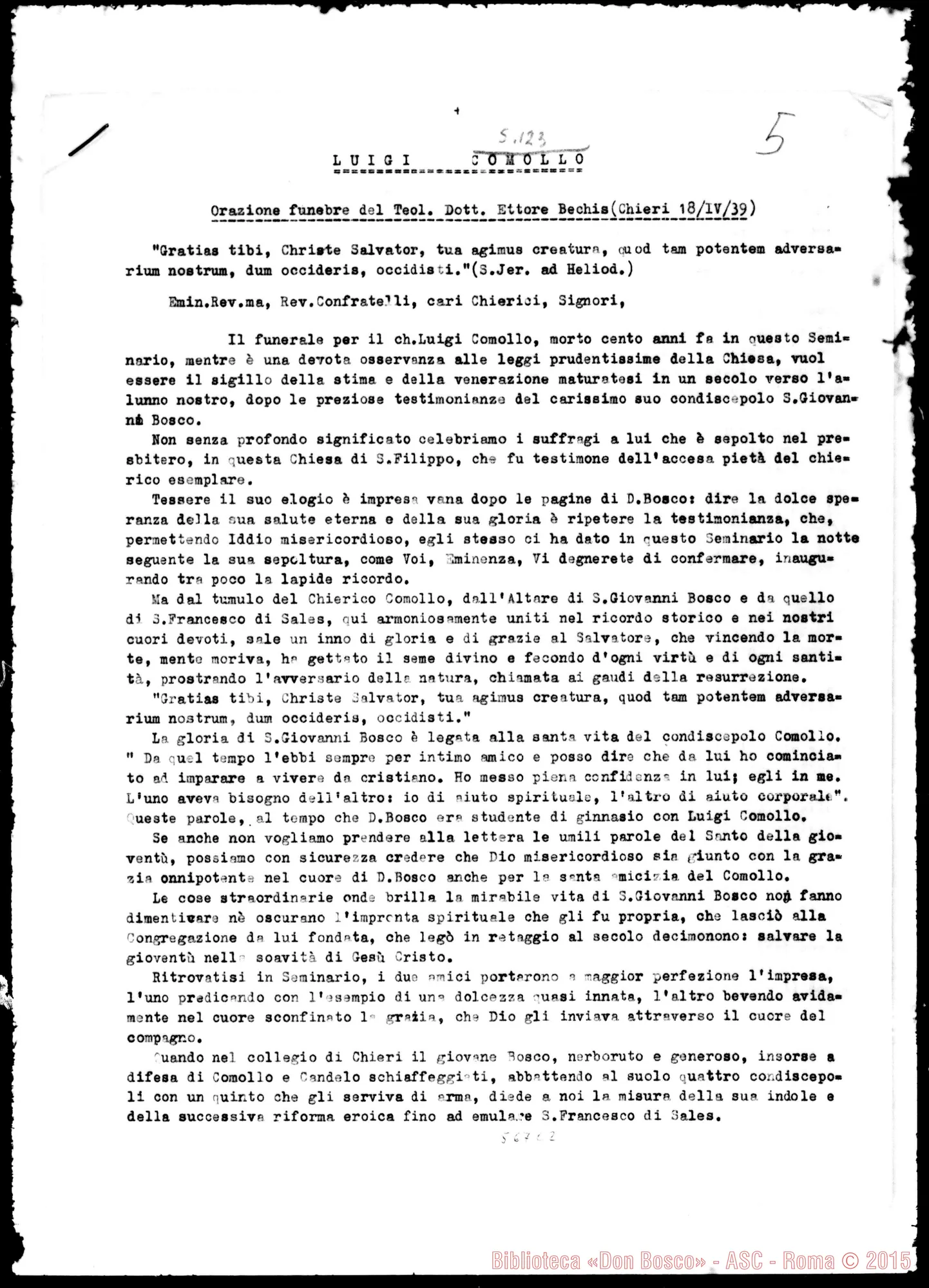 Fotogramma C 2 — Orazione funebre. Ettore Bechis