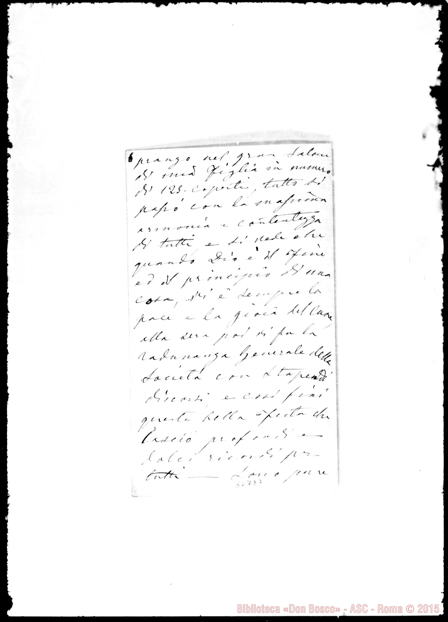 Fotogramma D 7 — Corsi Gabriella, contessa. Lettera: Contessa Corsi-Rev.do Signore E Carissimo Figlio