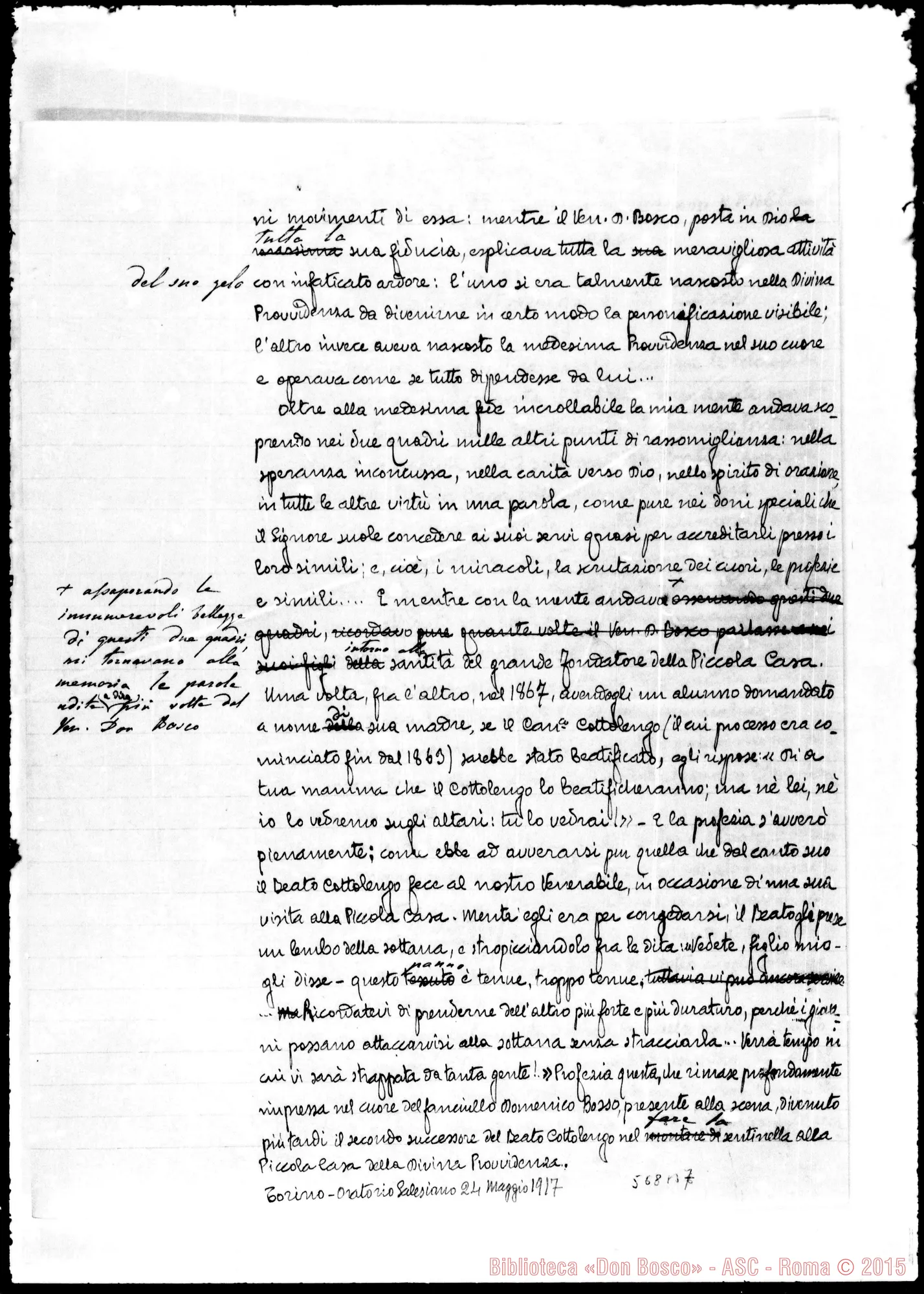 Fotogramma B 7 — Lettera: Bernardino Morino-D. Rinaldi