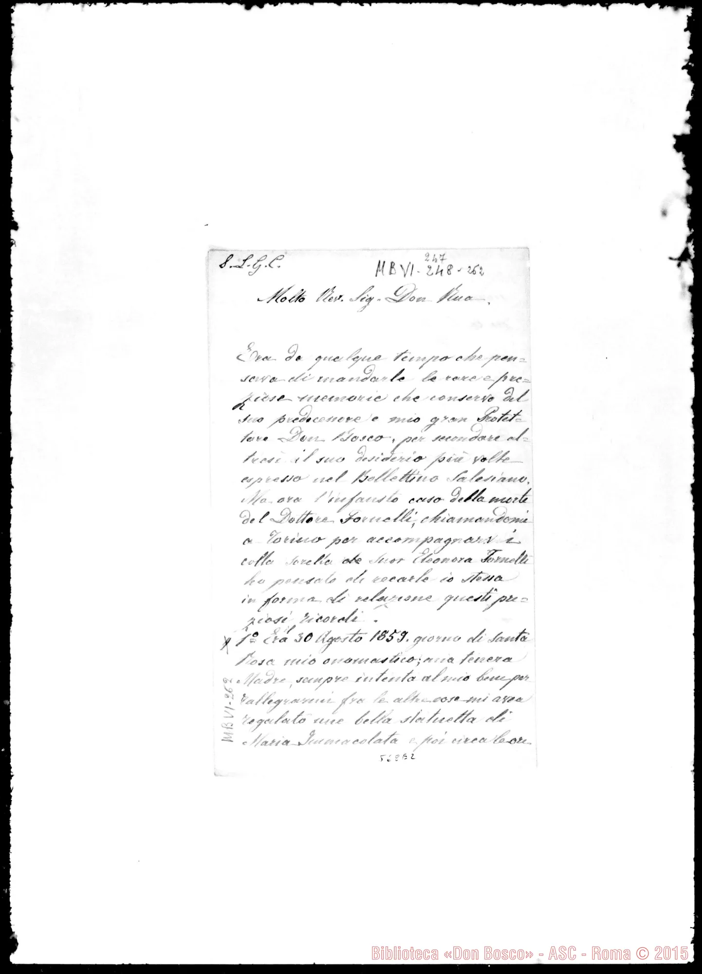 Fotogramma E 2 — Cravosio Filomena. Lettera: Filomena Cravosio-Rua