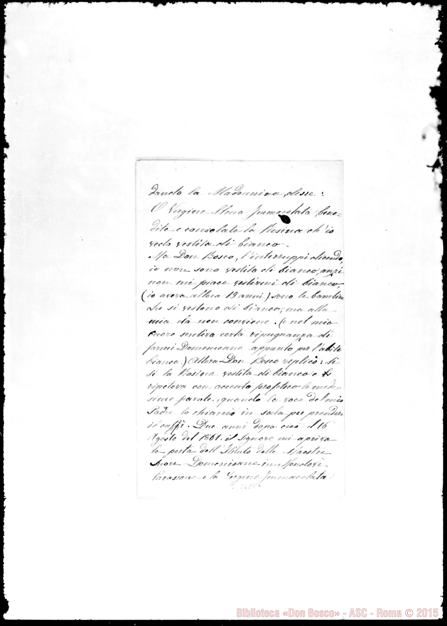 Fotogramma E 4 — Cravosio Filomena. Lettera: Filomena Cravosio-Rua