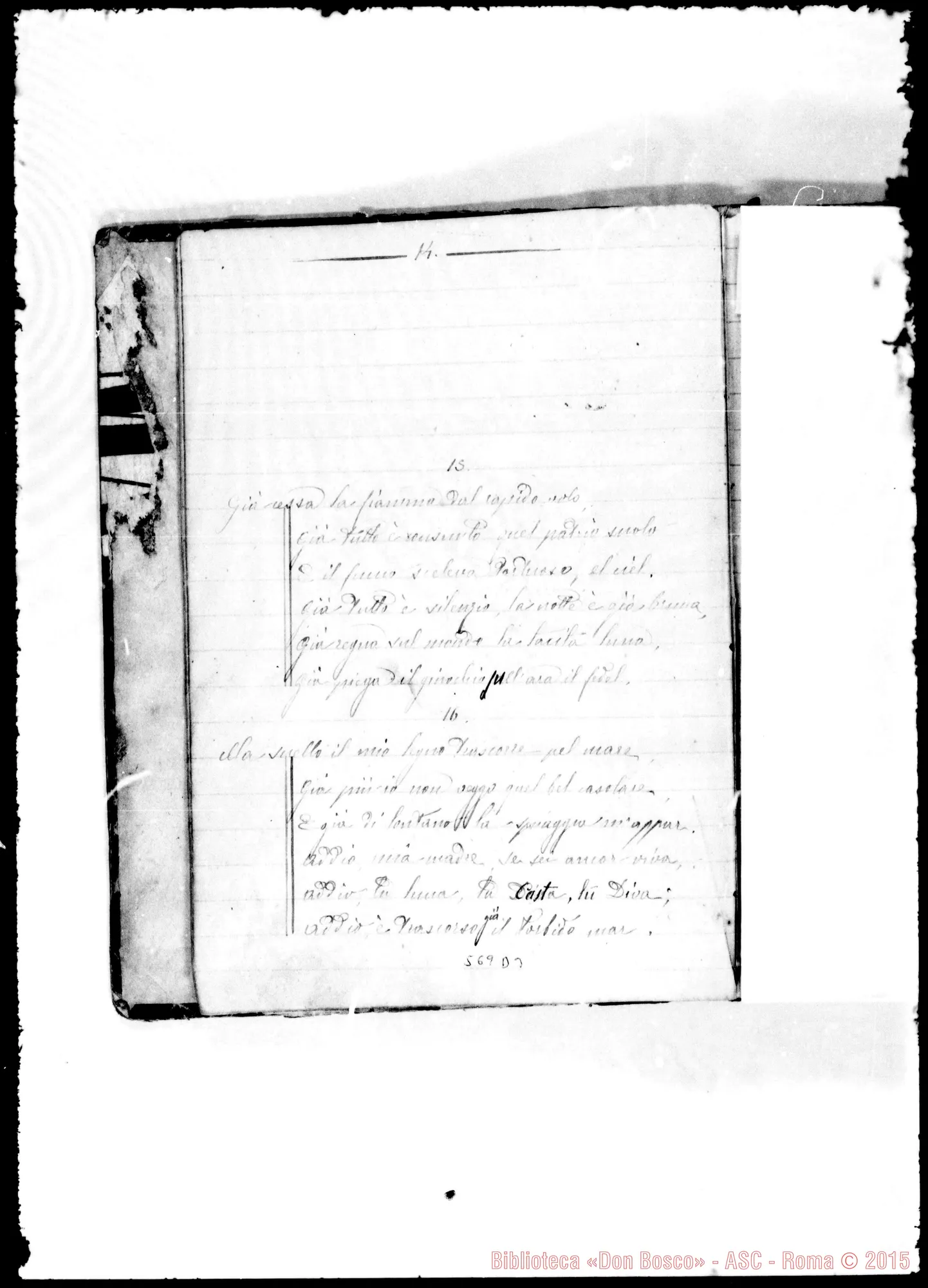 Fotogramma D 3 — Daniele Antonio: «Sentimenti della mia gioventù». Poesie