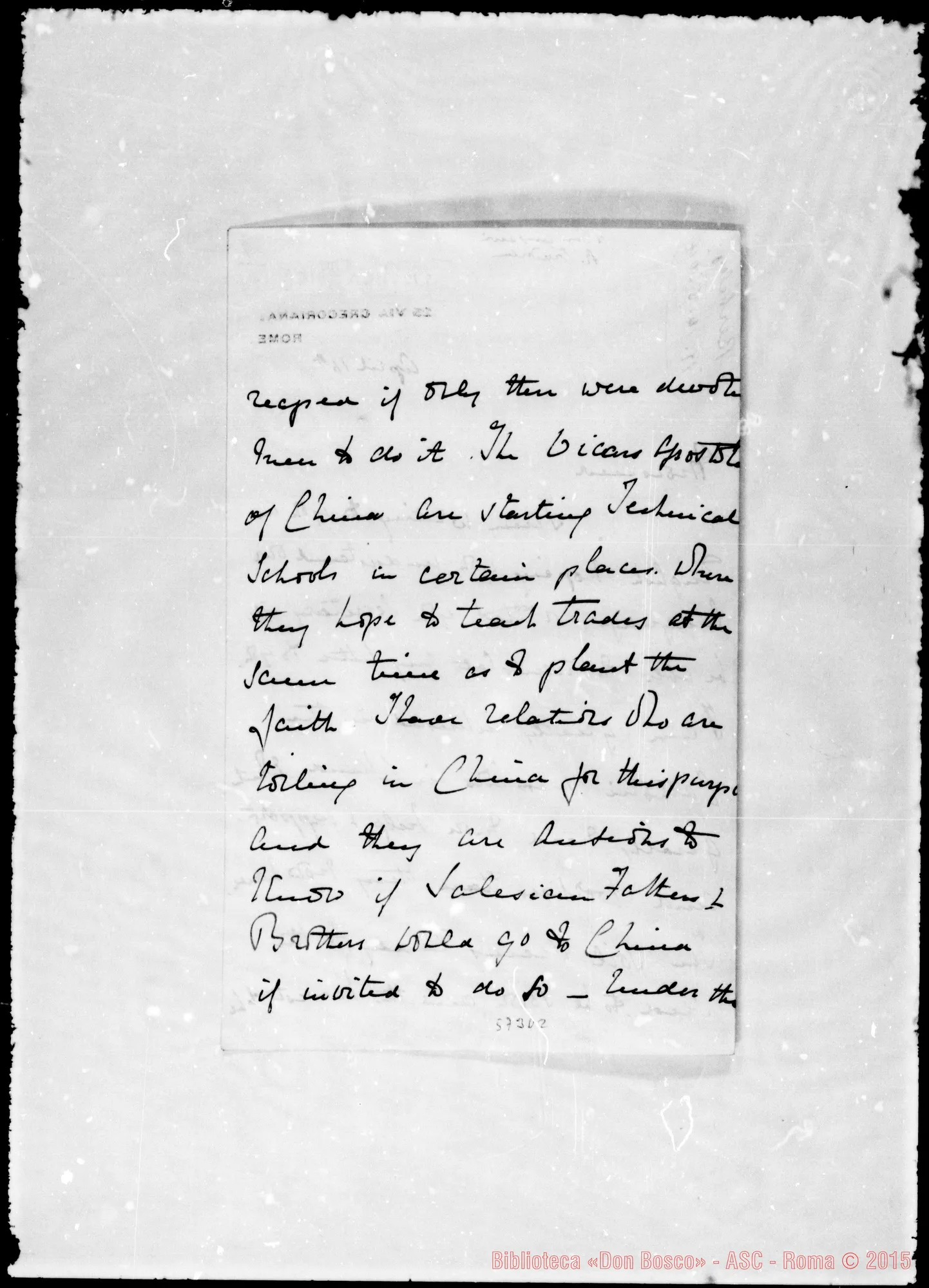 Fotogramma D 2 — Denbigh. Lettera: Denbigh-Monsieur