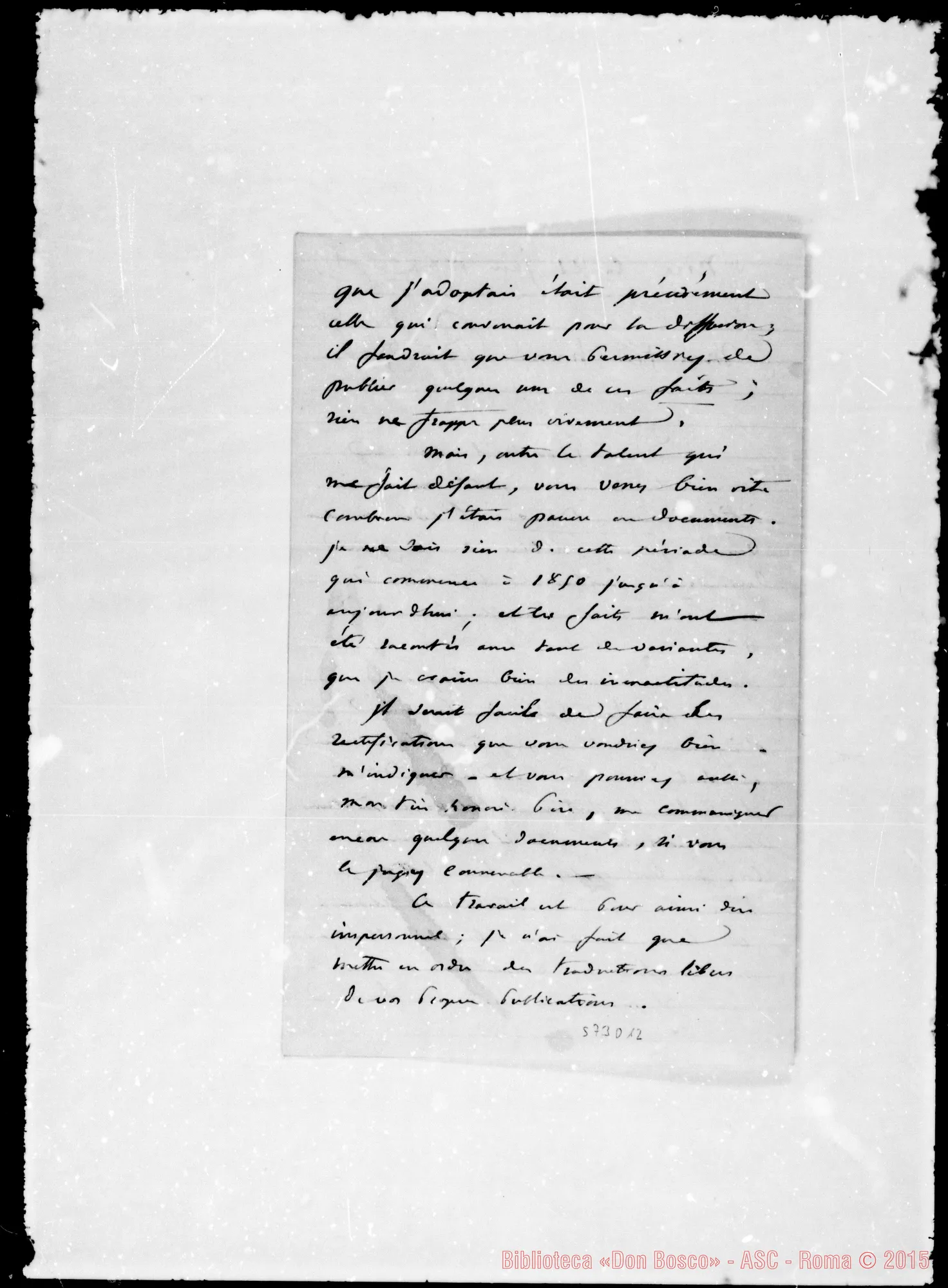 Fotogramma D 12 — D’Espiney Charles. Lettere: D’Espiney-Mon très honoré Pére