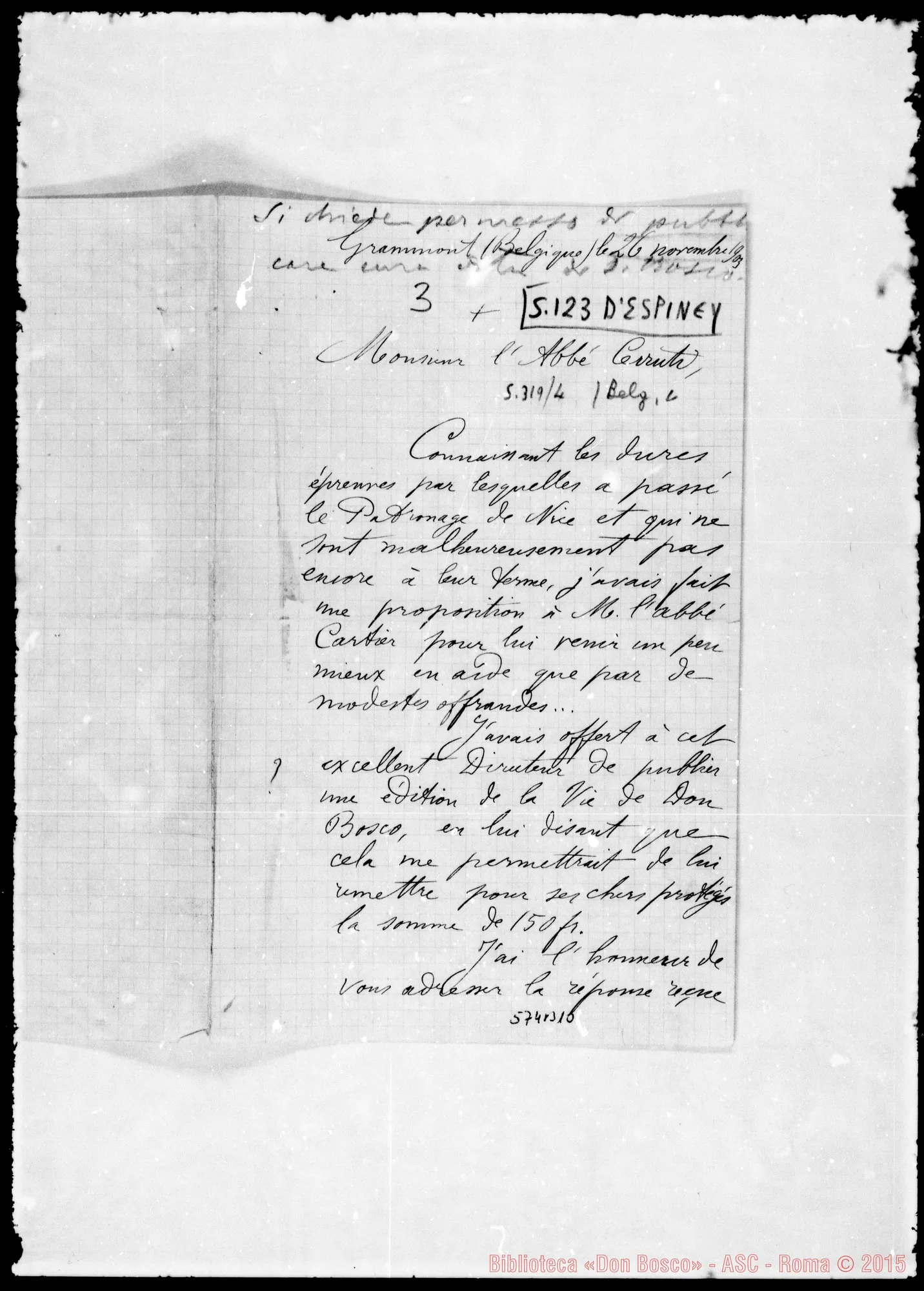 Fotogramma B 10 — Ch. Legrand-L’Abbé Cerruti. Acclusa risposta