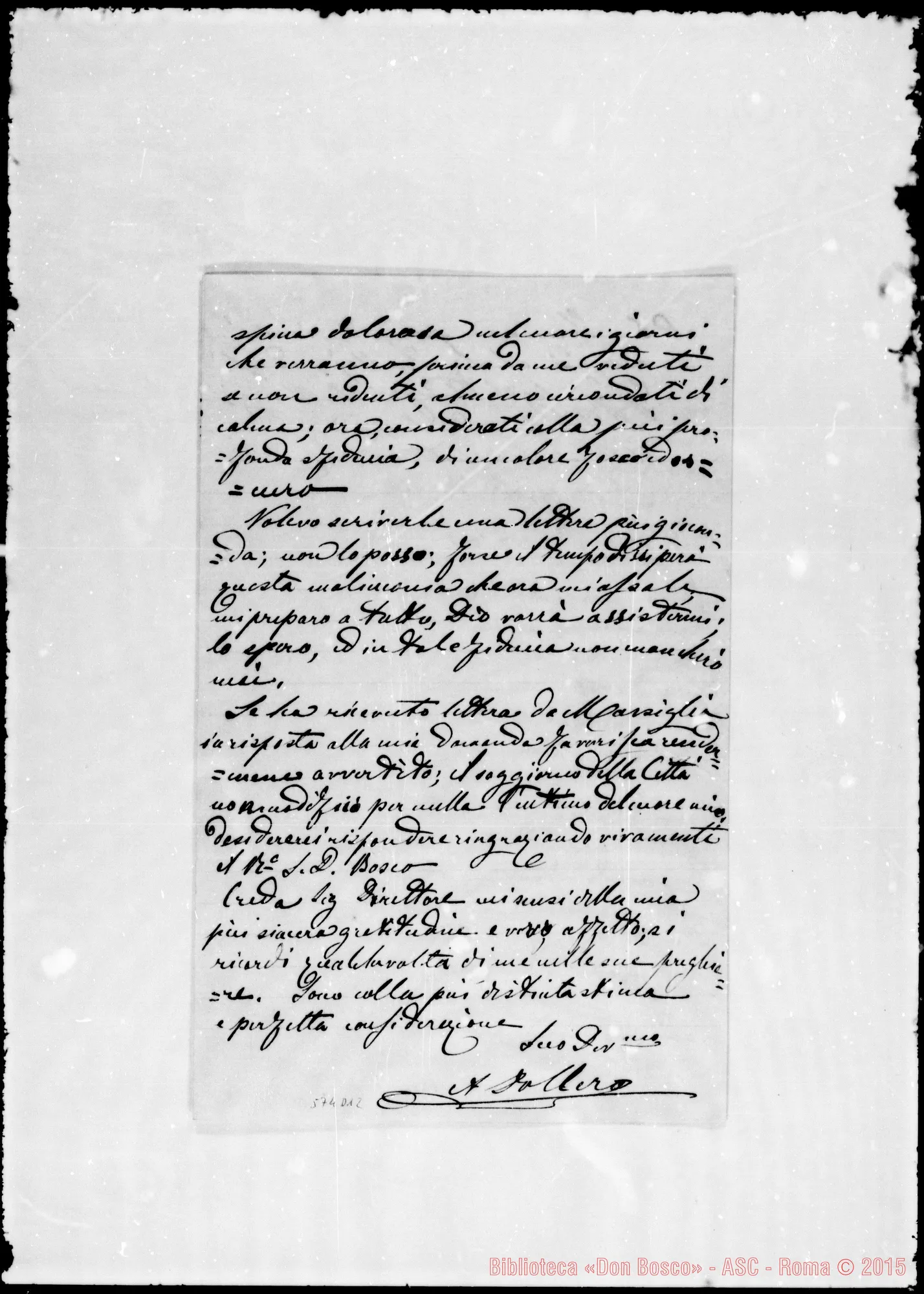 Fotogramma D 12 — Dollero Carlo. Lettere: Dollero-Barberis