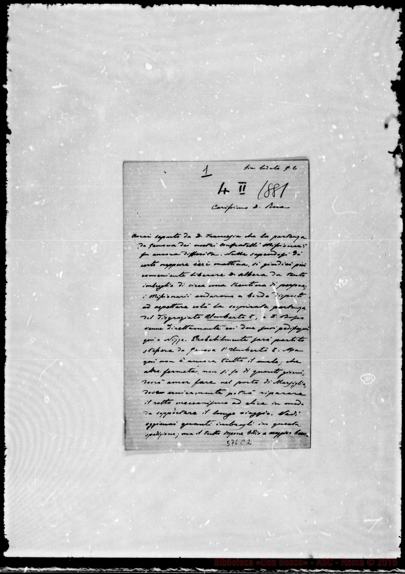 Fotogramma C 2 — Durando Celestino, sac. SDB: Lettere: Durando-Rua