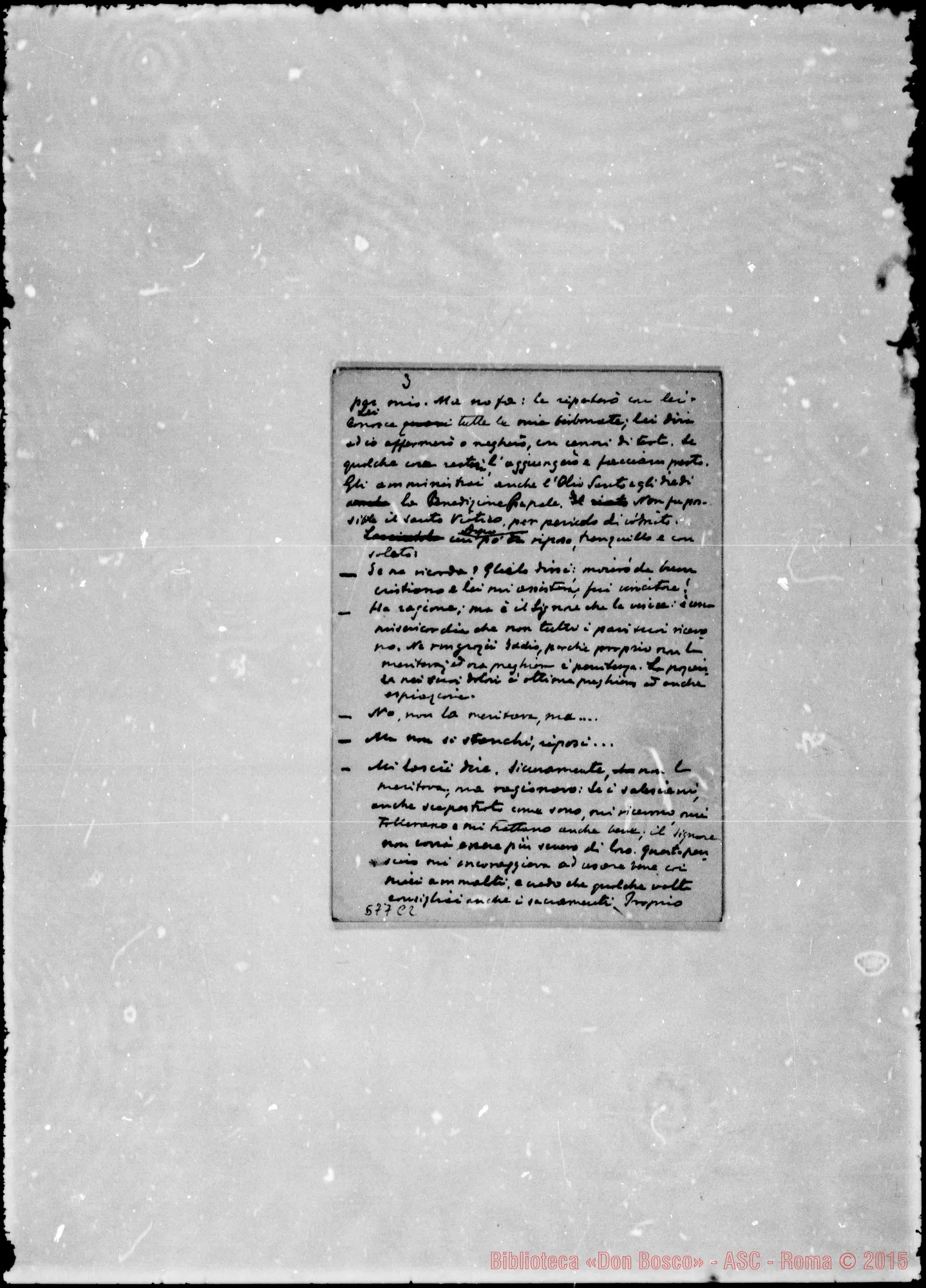 Fotogramma C 2 — Fansone Cesare. Relazione: Un crocifisso benedetto E regalato da D. Bosco…