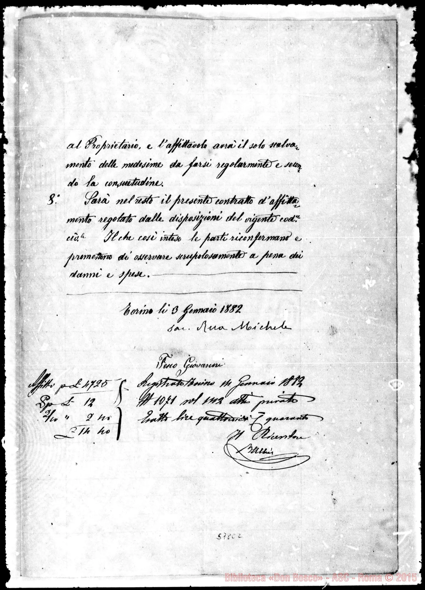 Fotogramma C 2 — Feno Giovanni, «…per la presente scrittura privata…»
