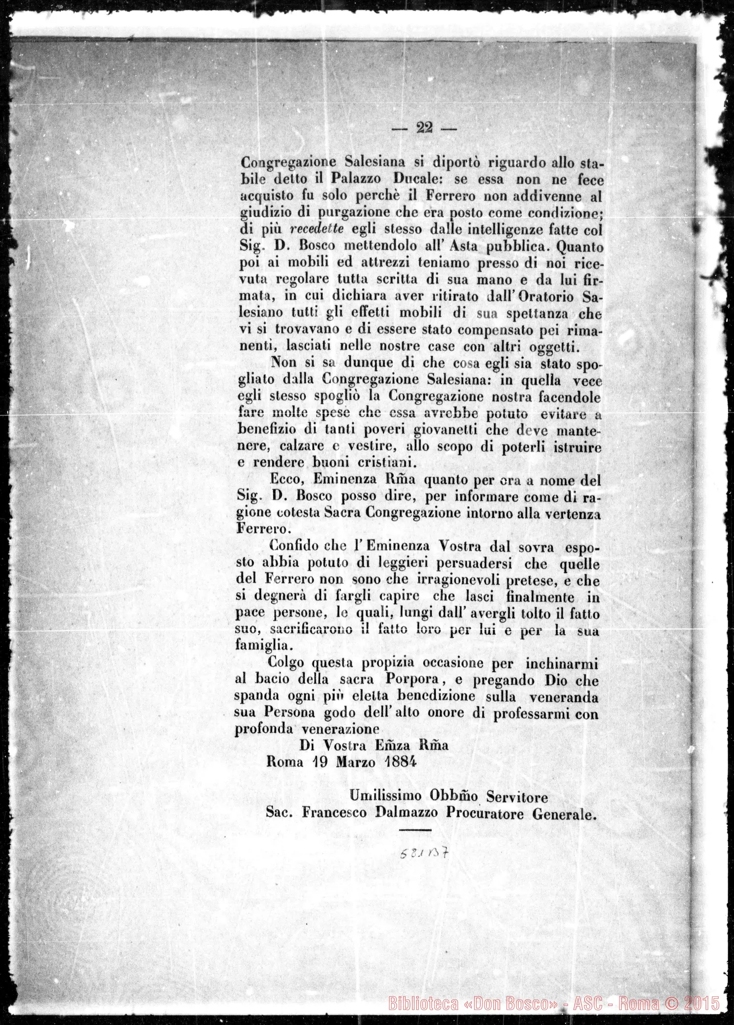 Fotogramma B 7 — Sacra Congregazione dei VV. E RR.