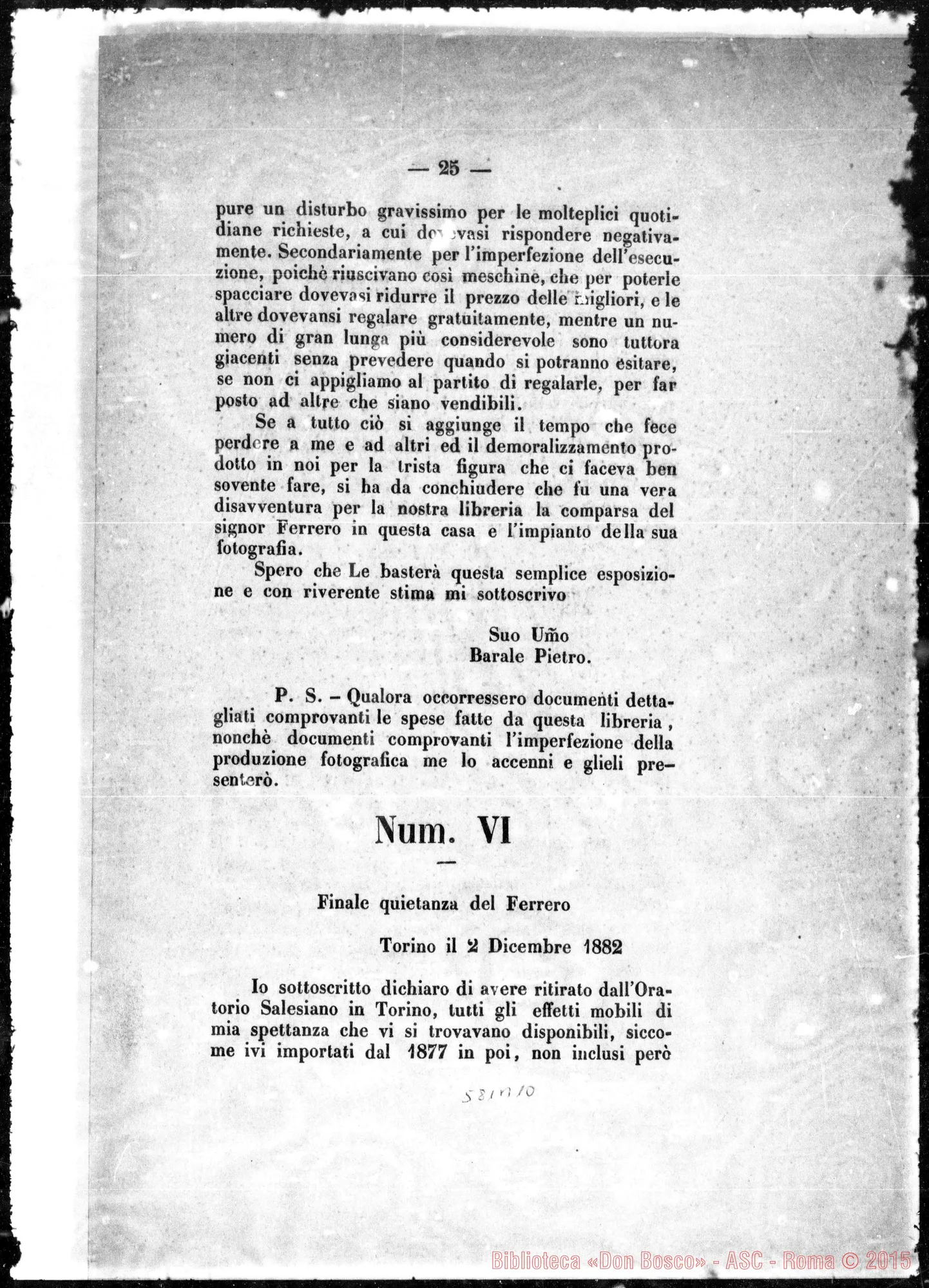 Fotogramma B 10 — Sacra Congregazione dei VV. E RR.