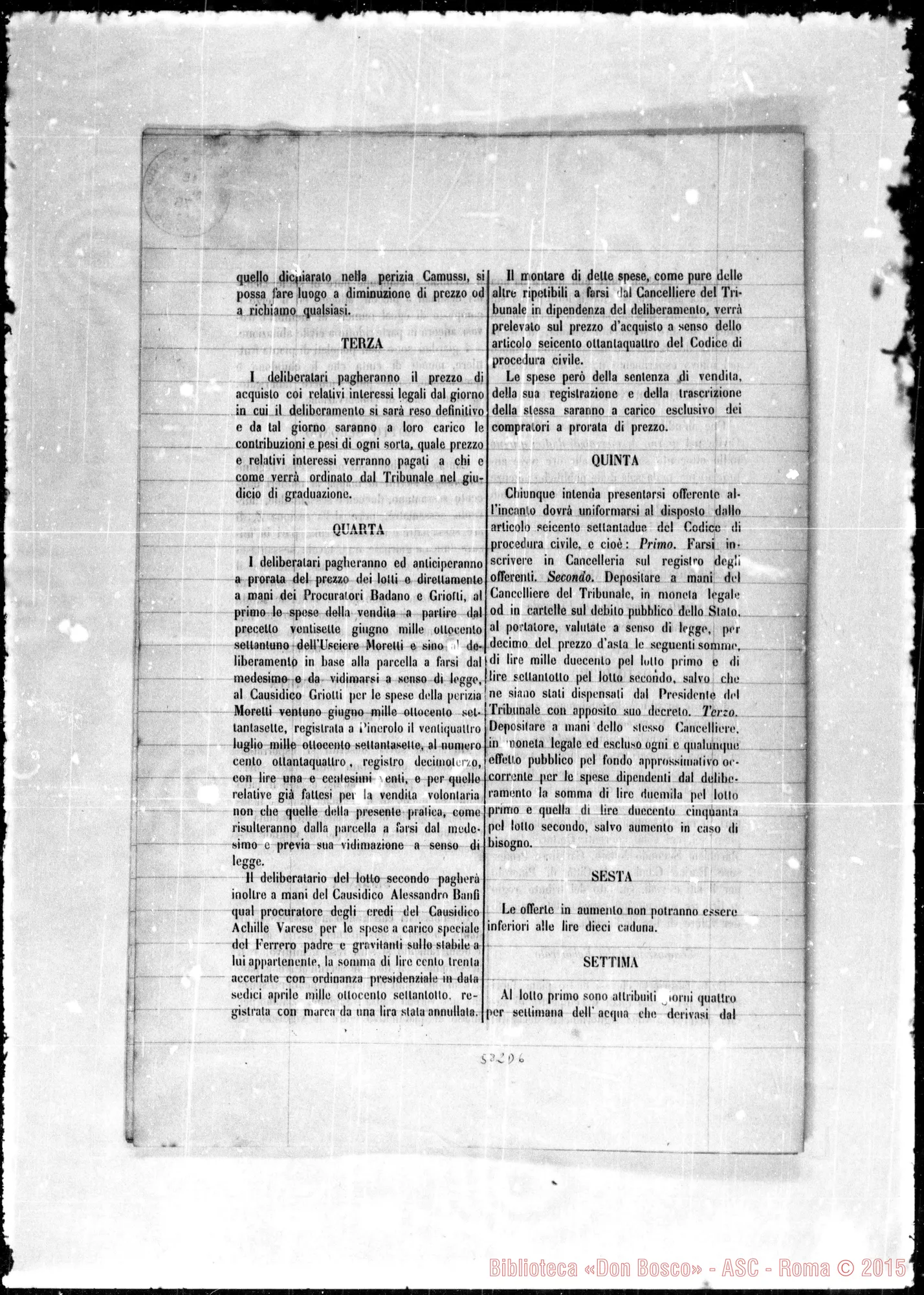 Fotogramma D 6 — Tribunale… di Pinerolo: Bando… di diversi Stabili…