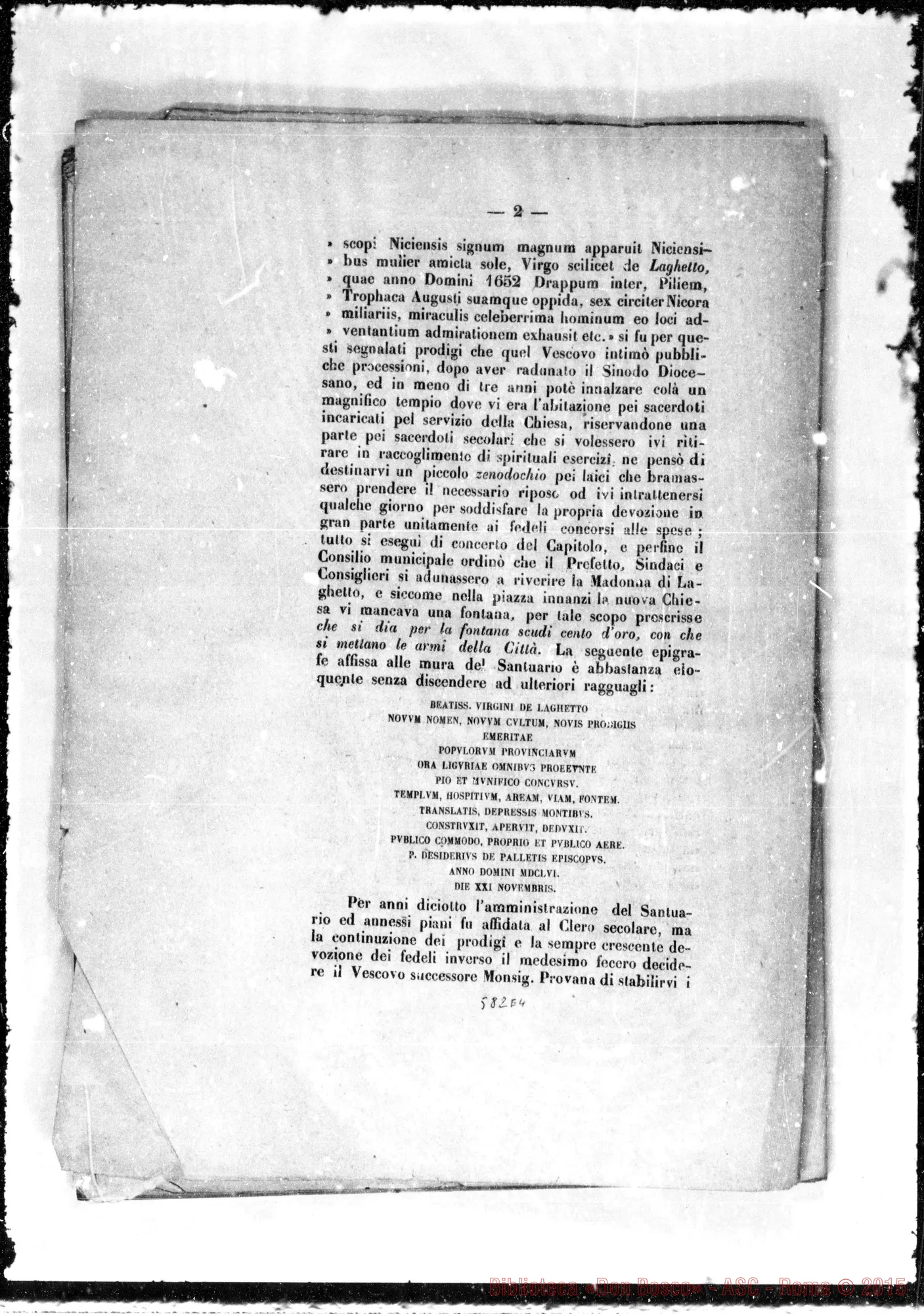Fotogramma E 4 — Ferrieri Innocenzo, card.: S.C.VV. E RR.: «Sulle Alpi marittime…»