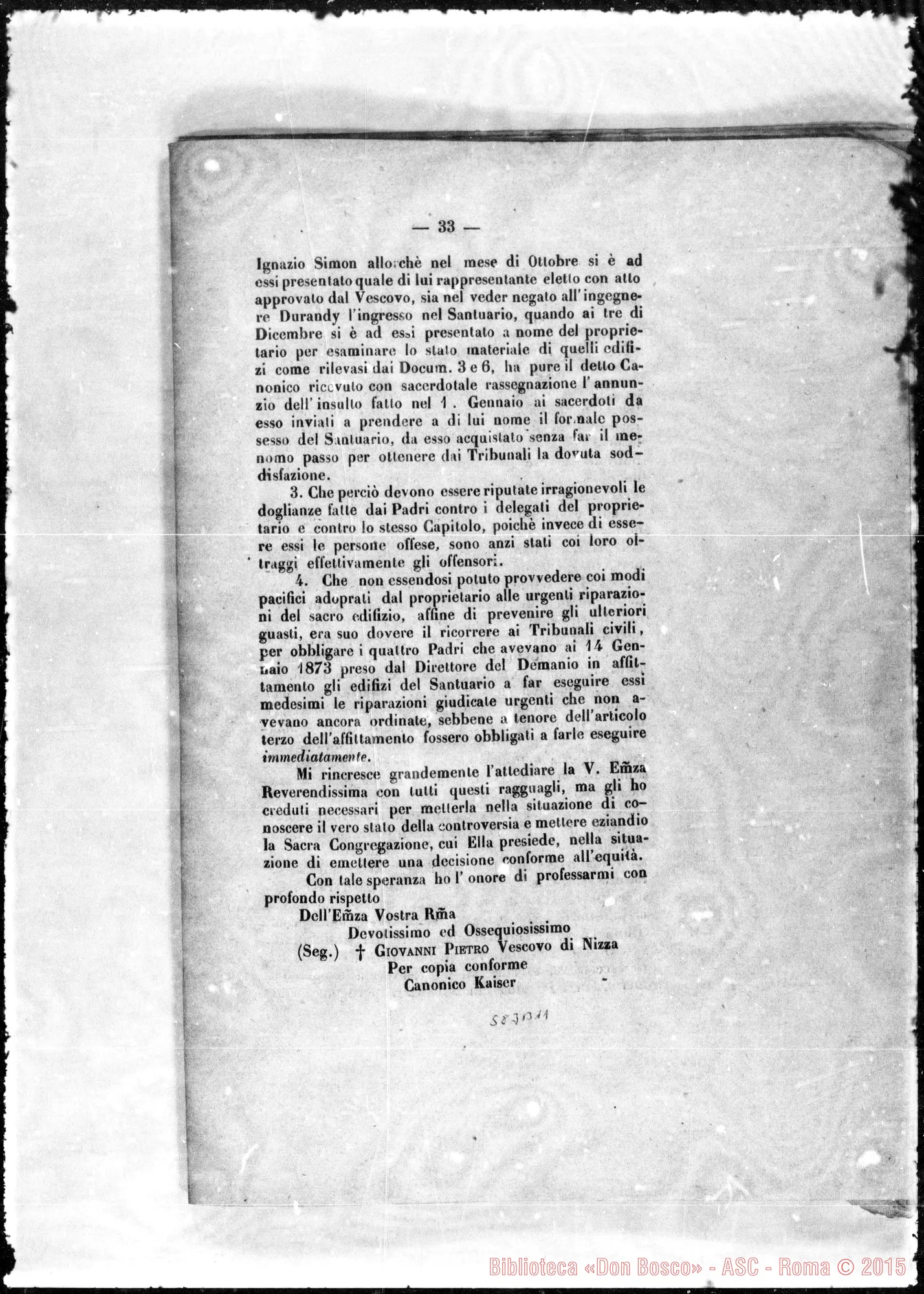 Fotogramma B 11 — Ferrieri Innocenzo, card.: S.C.VV. E RR.: «Sulle Alpi marittime…»