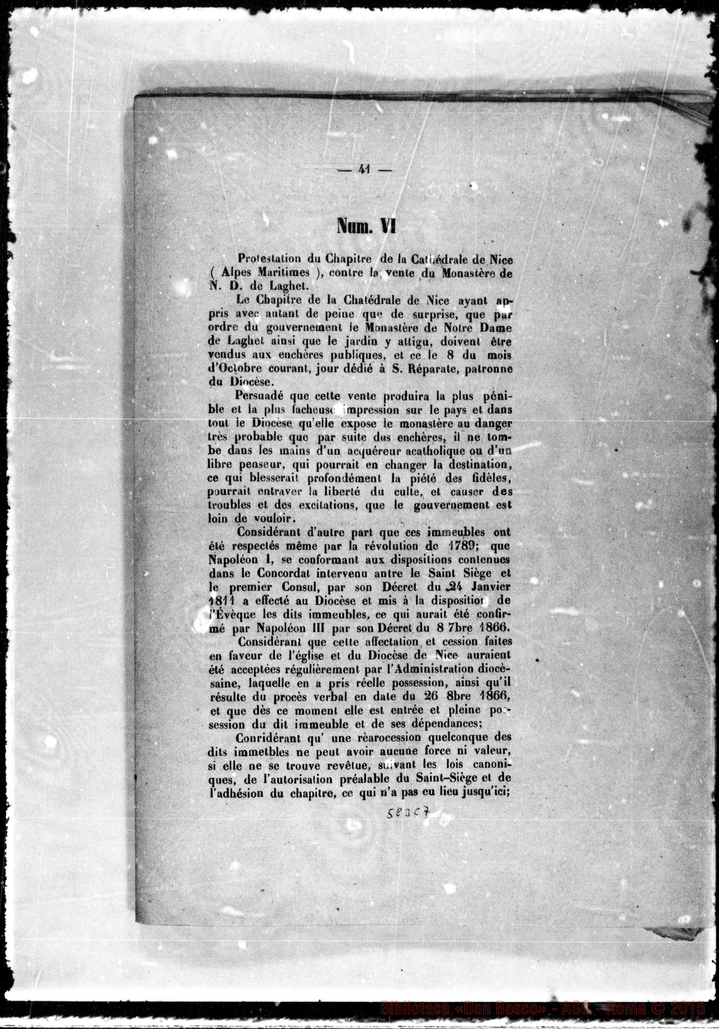 Fotogramma C 7 — Ferrieri Innocenzo, card.: S.C.VV. E RR.: «Sulle Alpi marittime…»