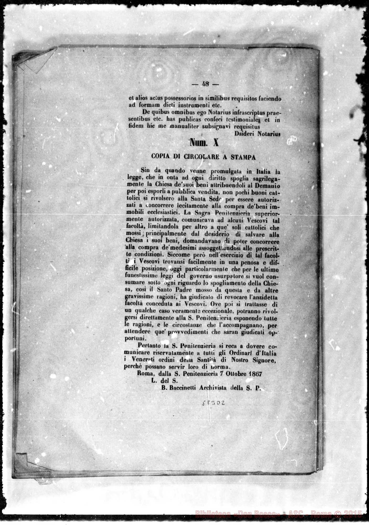Fotogramma D 2 — Ferrieri Innocenzo, card.: S.C.VV. E RR.: «Sulle Alpi marittime…»