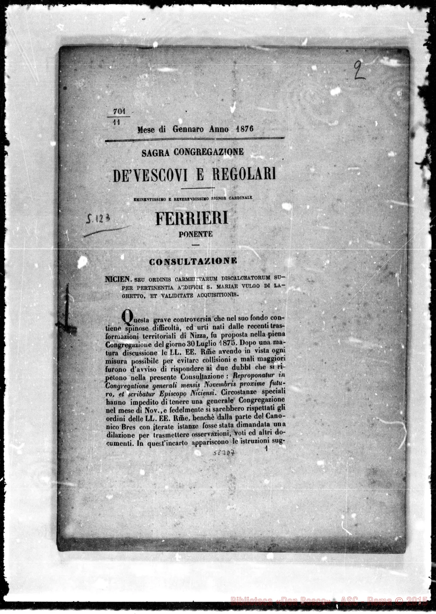 Fotogramma D 7 — S.C.VV. E RR.: «Questa grave controversia…»