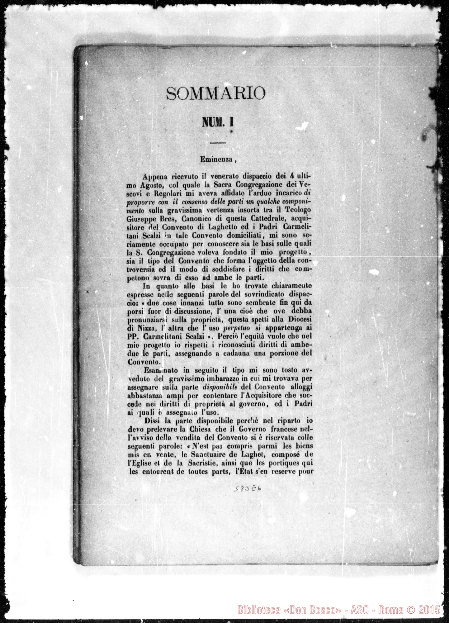 Fotogramma E 6 — S.C.VV. E RR.: «Questa grave controversia…»
