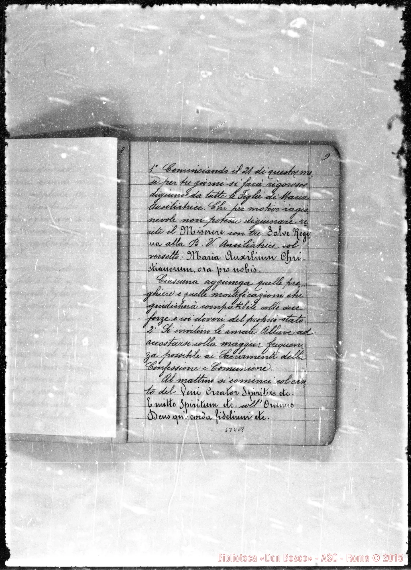 Fotogramma E 8 — Figlie di Maria Ausiliatrice: Testimonianze su Don Bosco. Quaderno nero