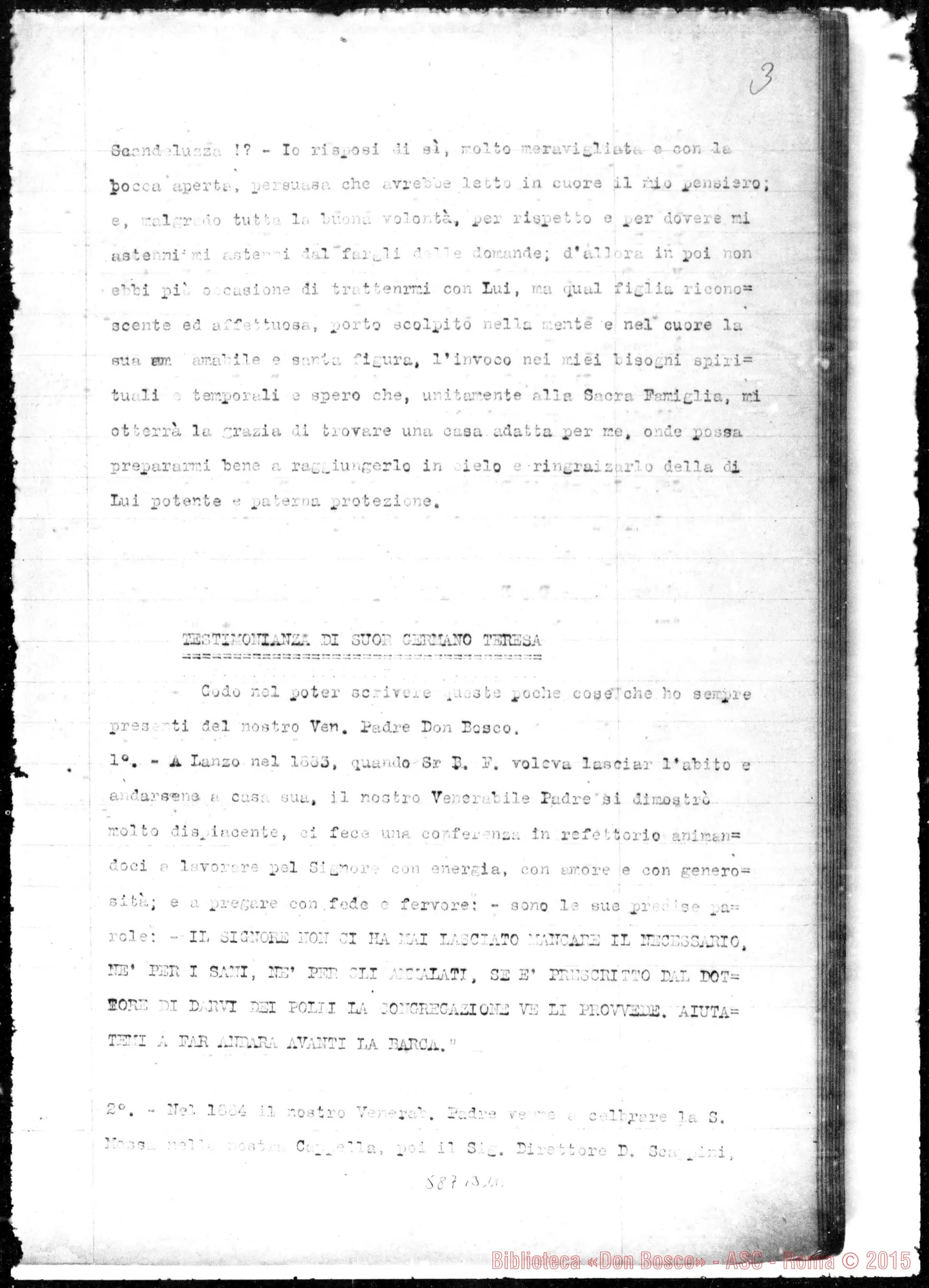 Fotogramma B 11 — Per la vita del Venerabile D. Bosco: Testimonianze