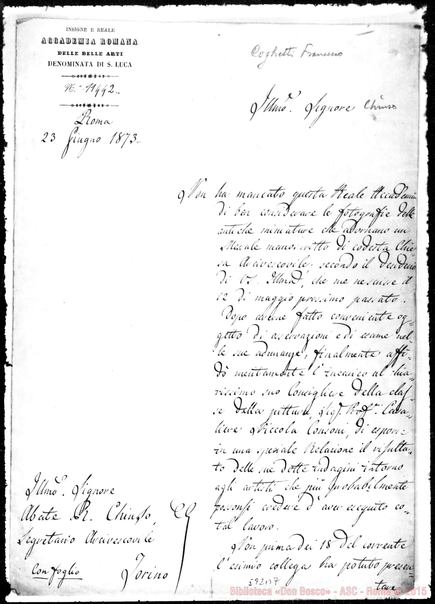 Fotogramma B 7 — Accademia Romana. Coghetti Francesco-Chiuso Tommaso