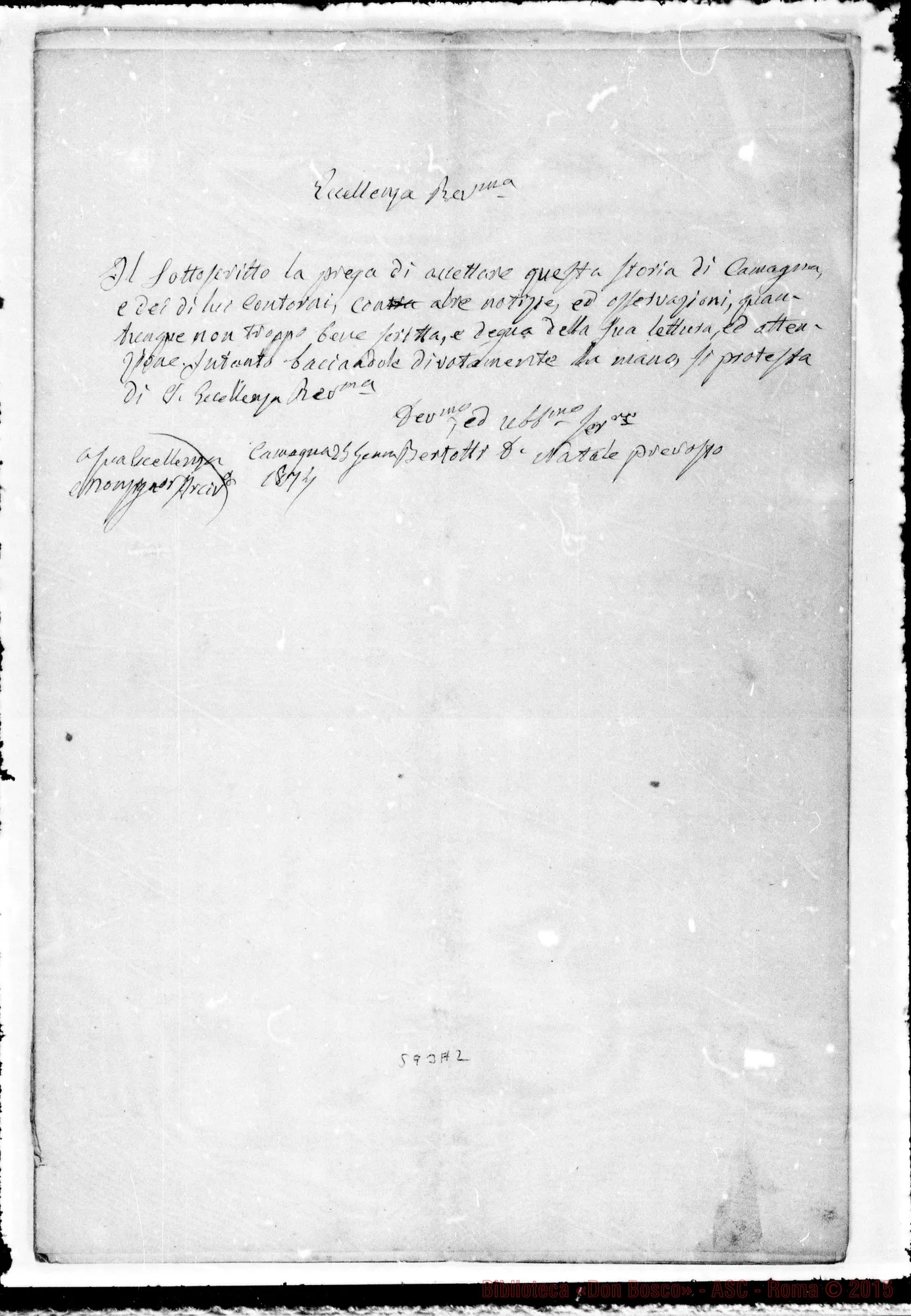 Fotogramma A 2 — Camagna. Breve Storia di Camagna E dintorni. Con dedica A Mons. Gastaldi