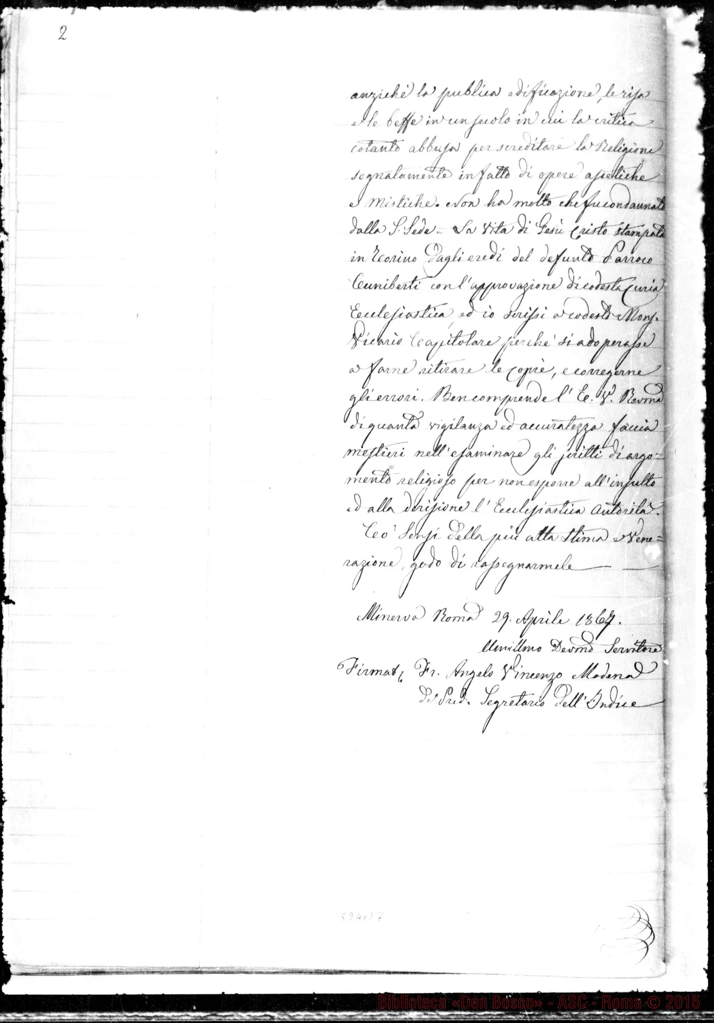 Fotogramma B 7 — Congregazione Salesiana. Copie di lettere. Fascicolo