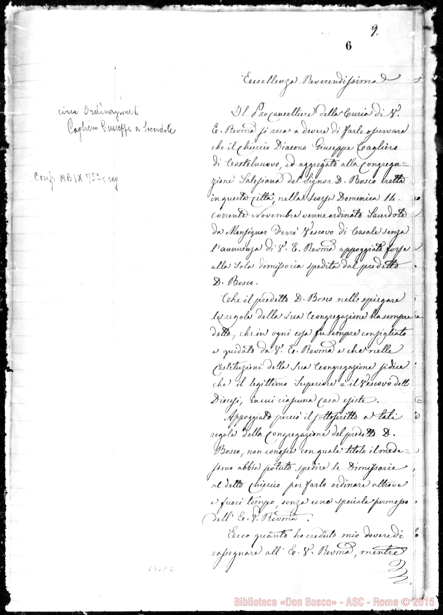 Fotogramma C 2 — Congregazione Salesiana. Copie di lettere. Fascicolo