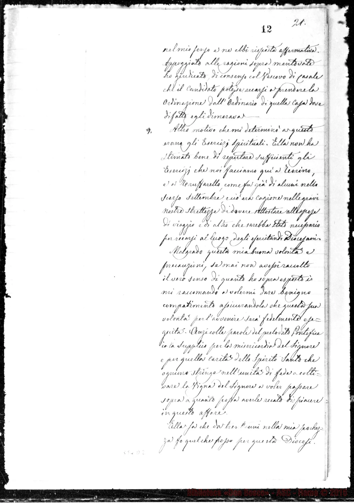 Fotogramma D 2 — Congregazione Salesiana. Copie di lettere. Fascicolo