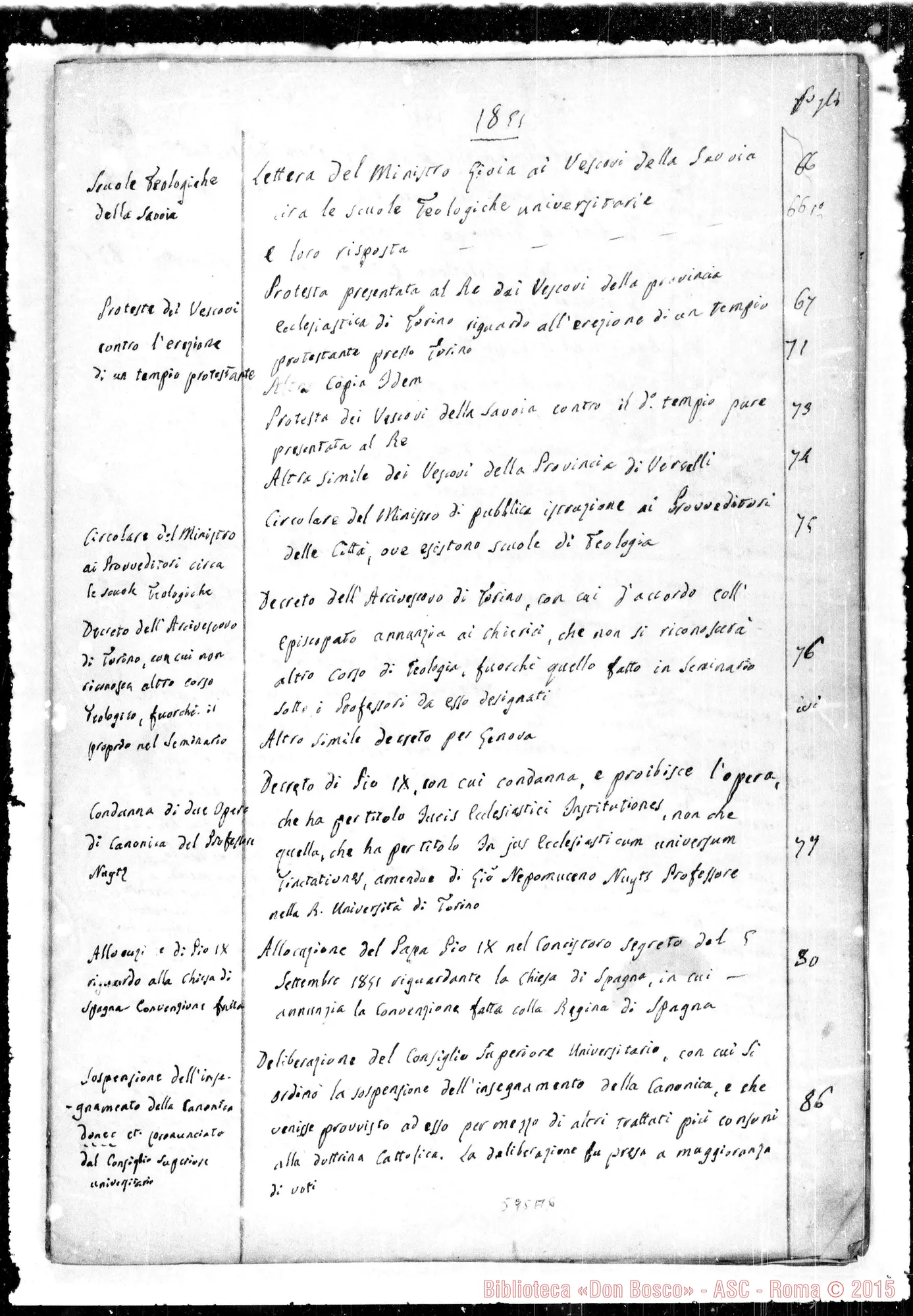 Fotogramma A 6 — Cronistoria (1851-1863)