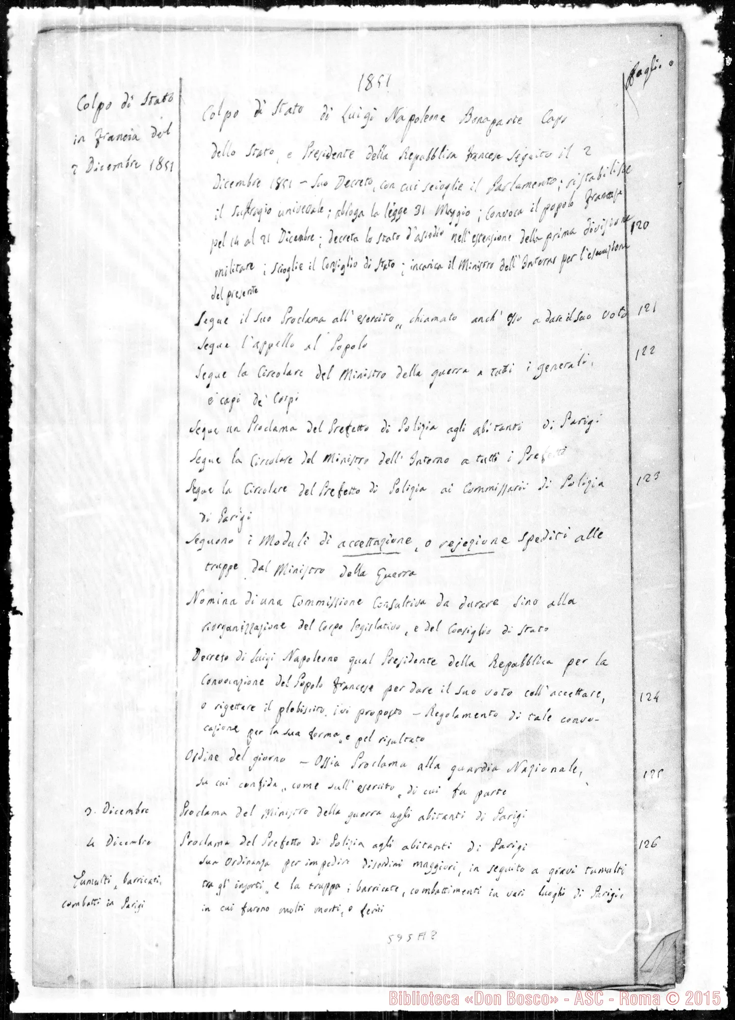 Fotogramma A 8 — Cronistoria (1851-1863)