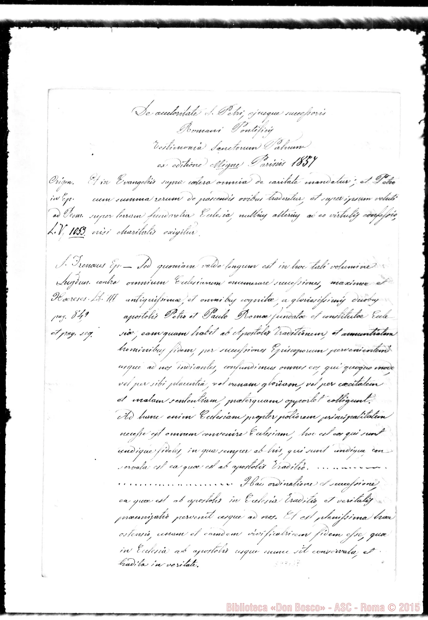 Fotogramma B 7 — » sulla Infallibilità Pontificia