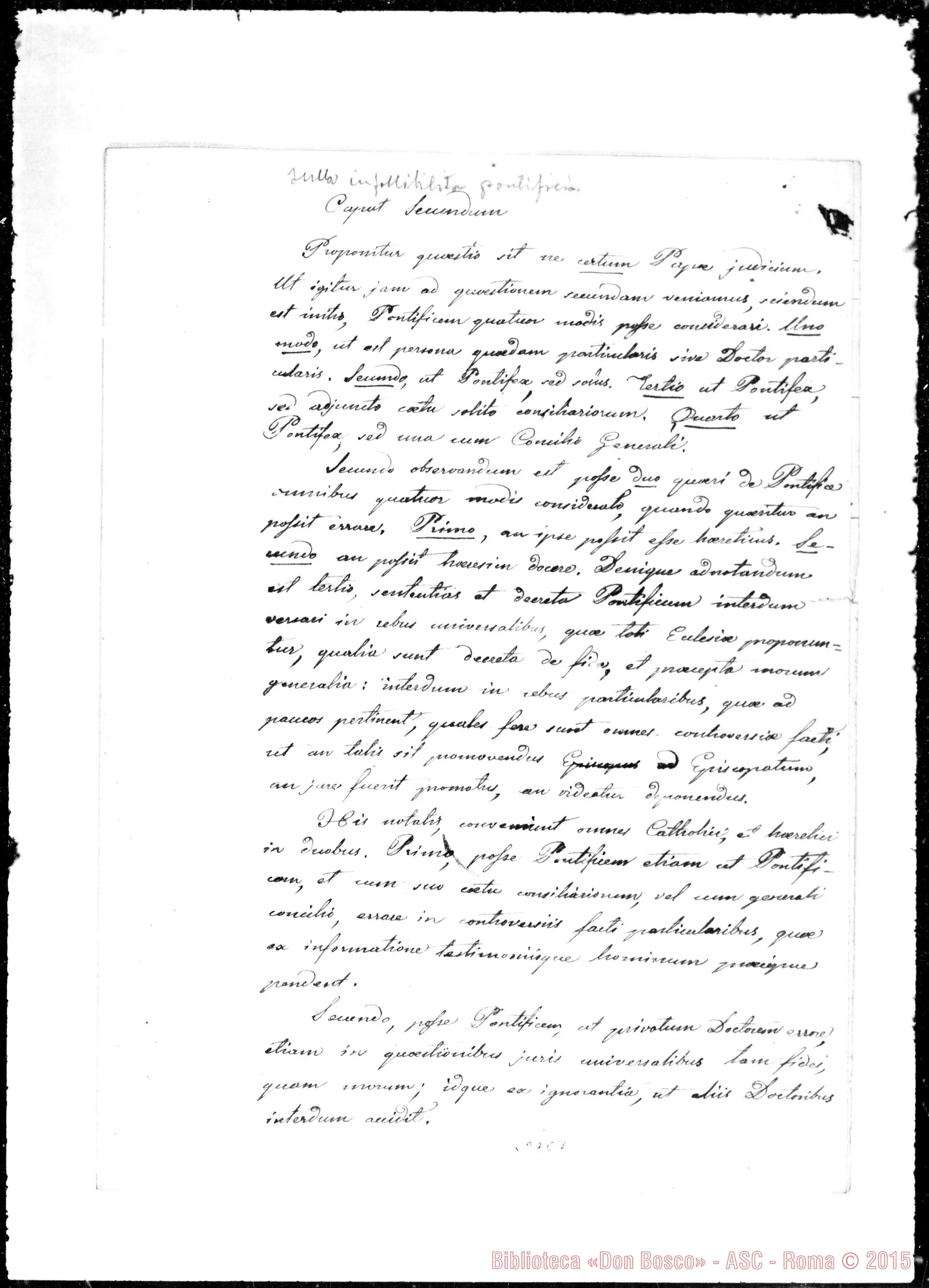 Fotogramma E 7 — » sulla Infallibilità Pontificia